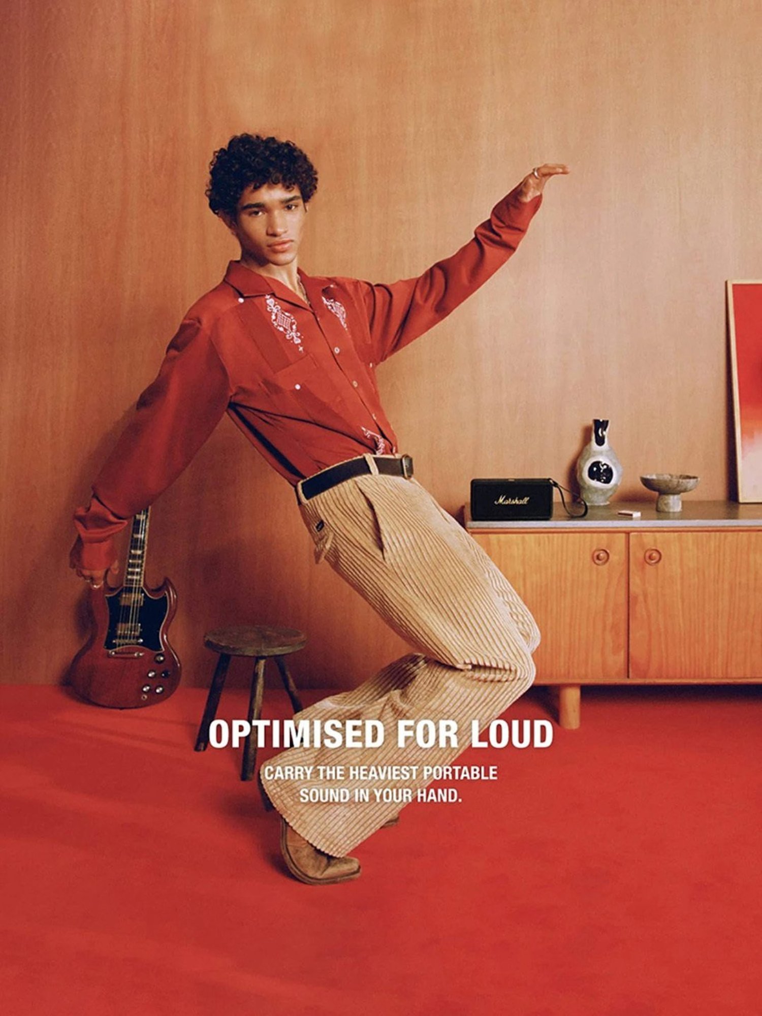 Marshall Middleton Portable Bluetooth Speaker with Upto Hours Of Portable Playtime (Black & Brass)