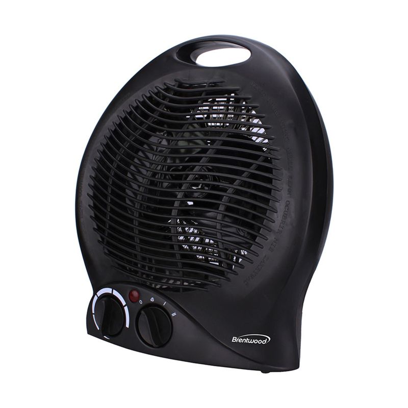 Pelonis HF-0063 1500-Watt 2-Setting Portable Oscillating Small Room Digital Fan and Personal Space Heater, Black