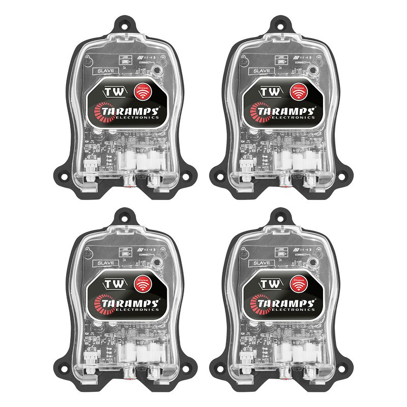 Taramps TW SLAVE Portable Compact Car Audio Wireless Receptor and Digital Transmitter with Dual Output Channels and Protection System (4 Pack)