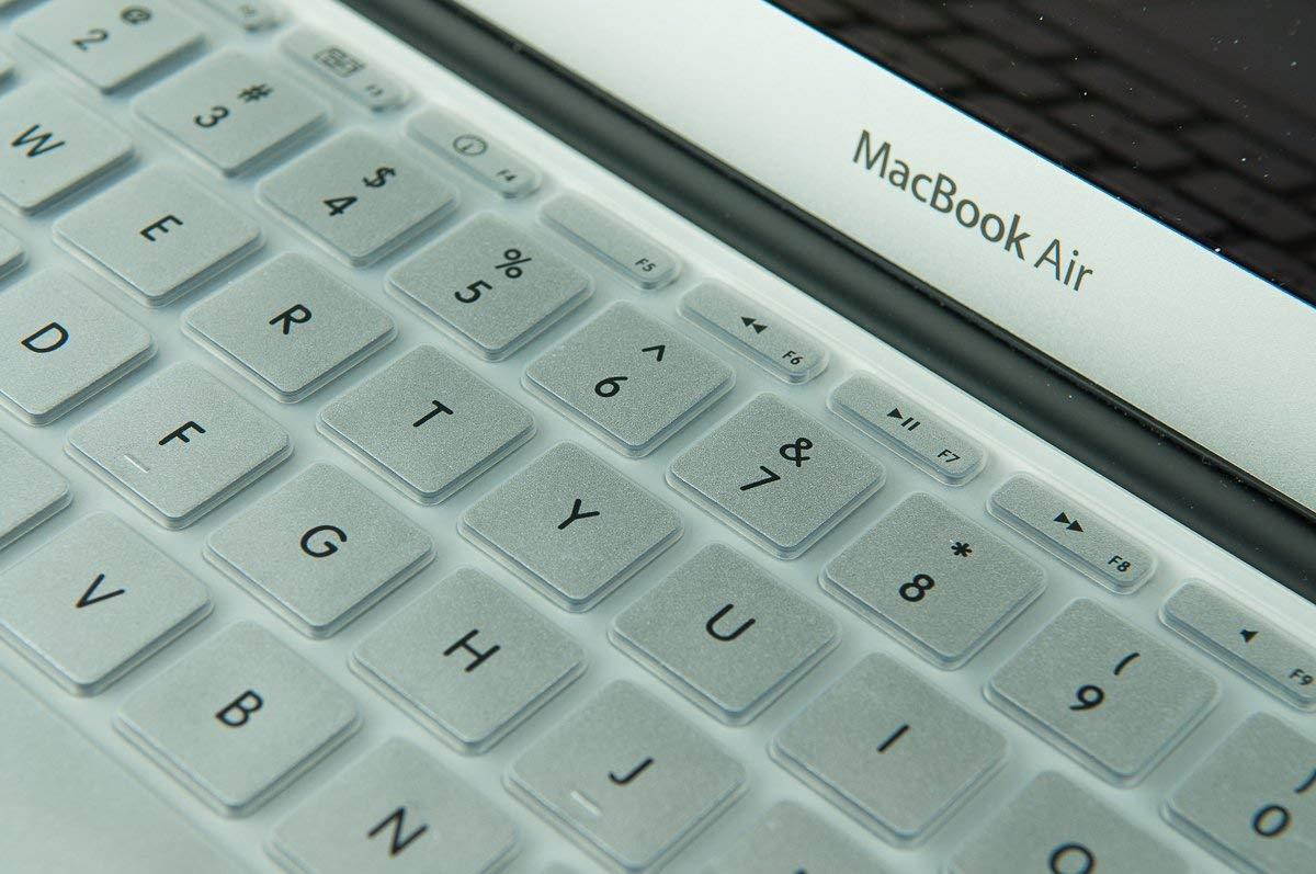 Kuzy AIR 11-inch Keyboard Cover for MacBook Air 11.6" Models: A1465 & A1370 Silicone Skin - SILVER