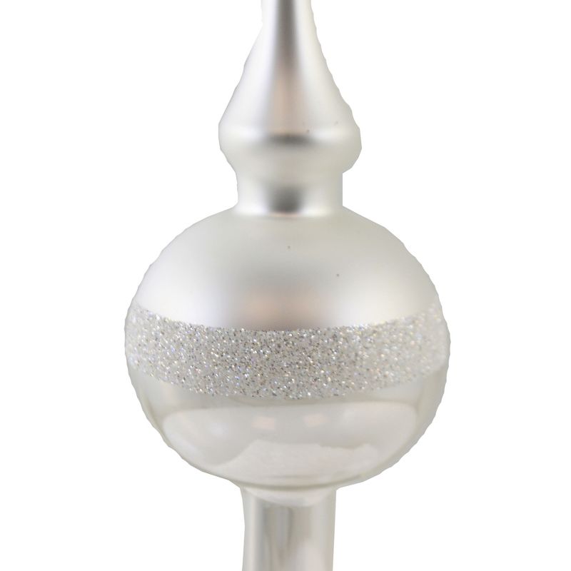 Inge Glas 11.5" Horizon White Matte Finial Tree Topper Christmas  -  Tree Toppers
