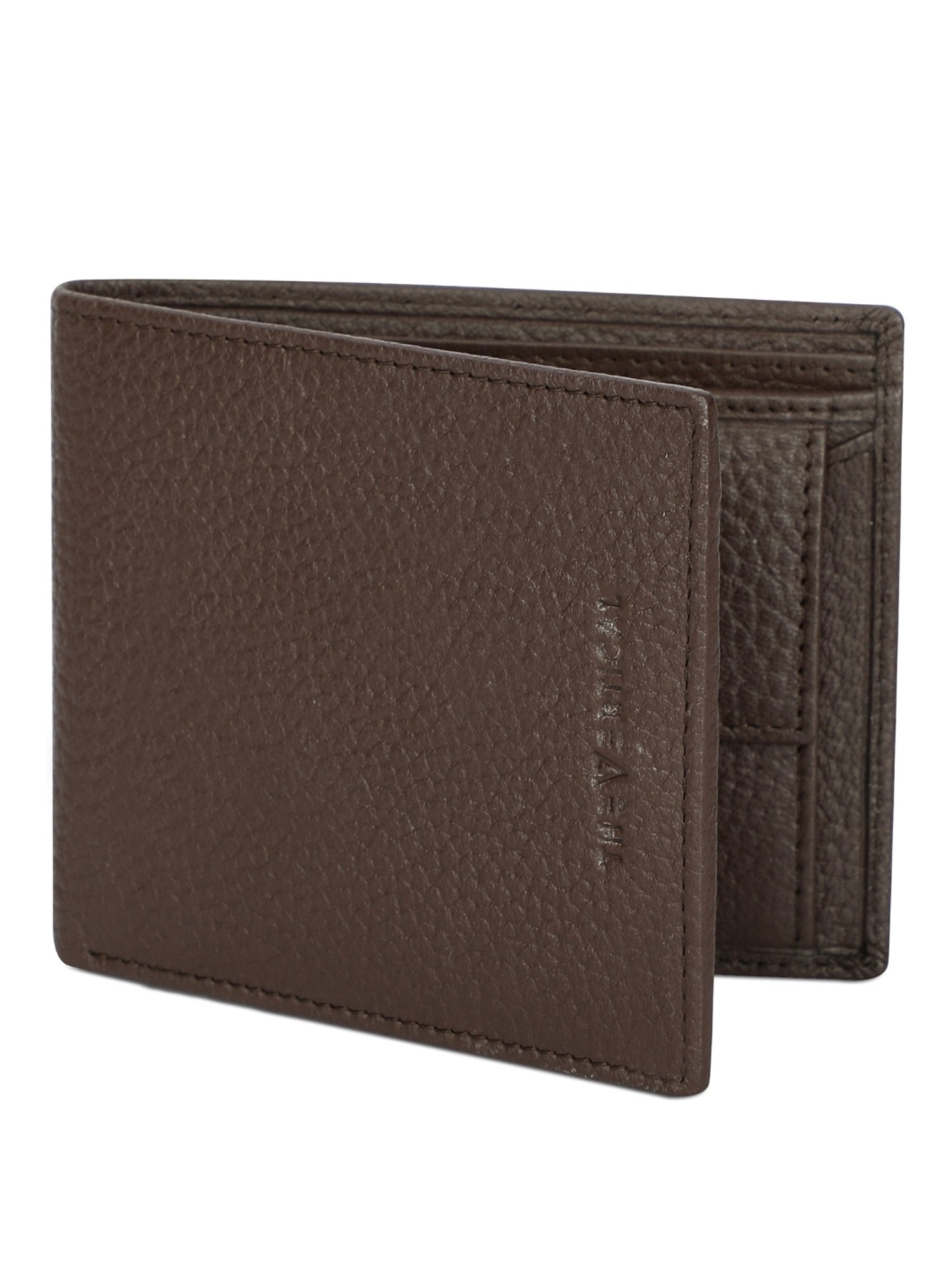 The Vertical Brown Casual Leather Bi-Fold Wallet for Men
