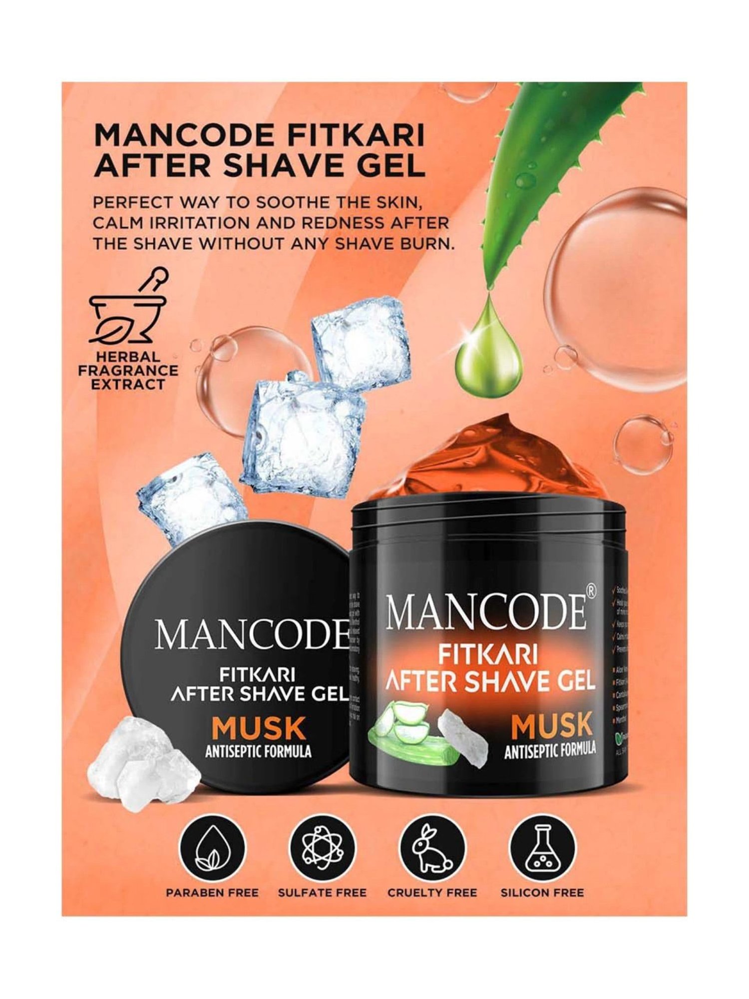 Mancode Fitkari After Shave Gel (Original) - 100 gm