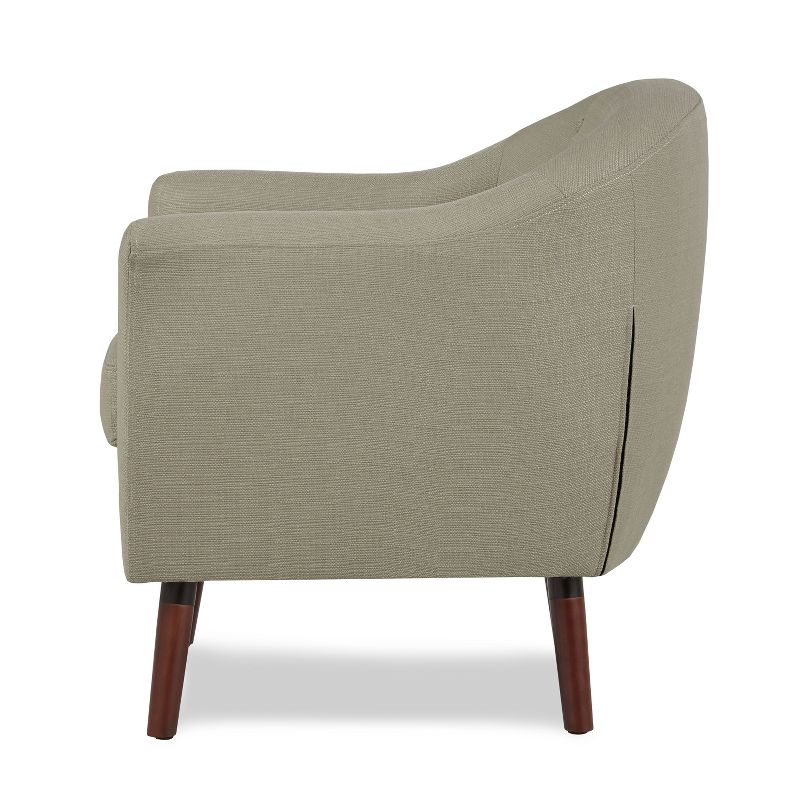 Homelegance 31 Inch Lucille Collection Classic Polyester Fabric Single Living Room Accent Barrel Chair, Beige