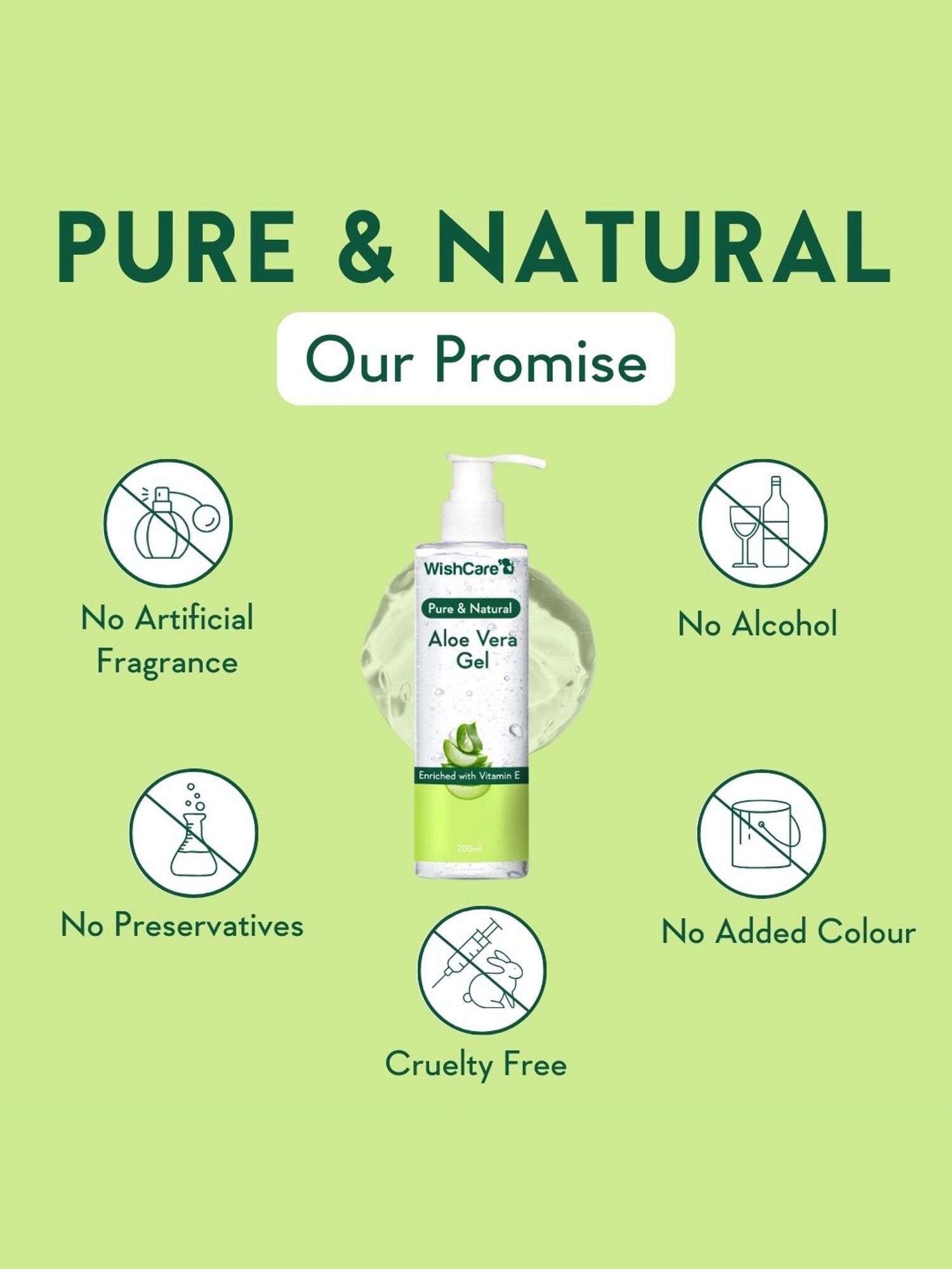 Wishcare Pure & Natural Aloe Vera Gel - 200 ml
