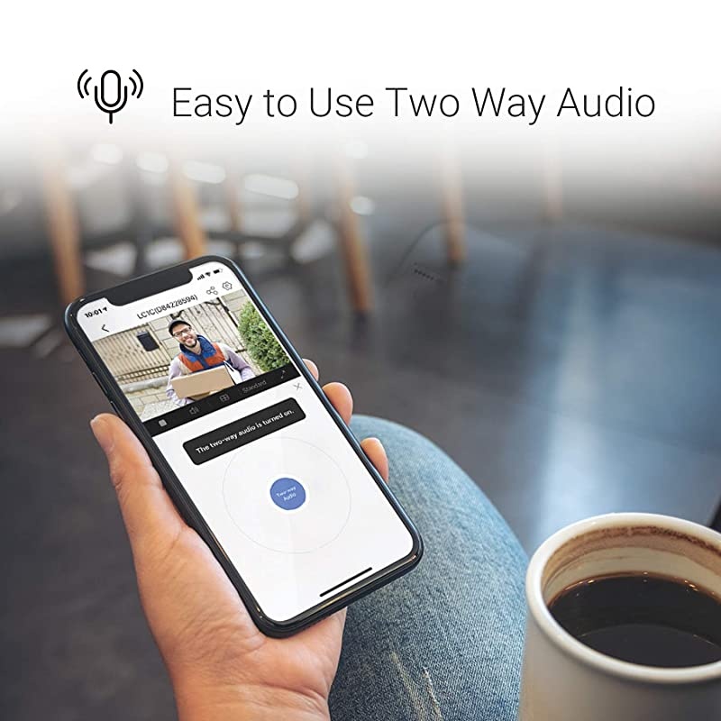 Floodlight Security Camera WiFi, H.265, PIR Motion Detection, 1080P Live View, Siren Alarm, Starlight Color Night Vision, Two-Way Audio, Weatherproof | LC1C