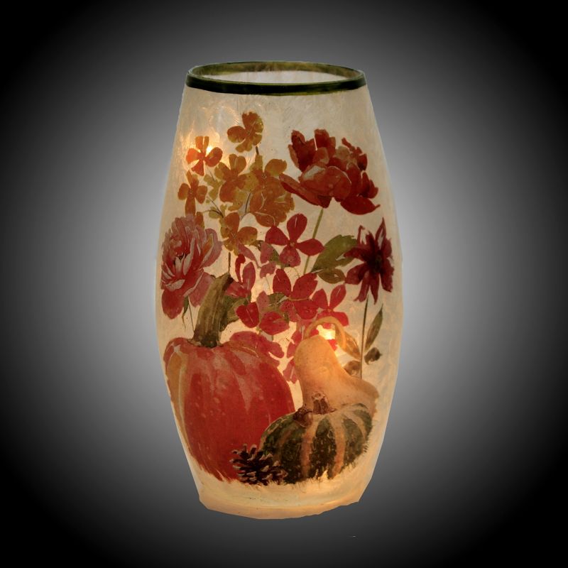 Stony Creek 7.25" Fall Bouquet Pre-Lit Med Vase Electric Pumpkins Gourds  -  Decorative Vases