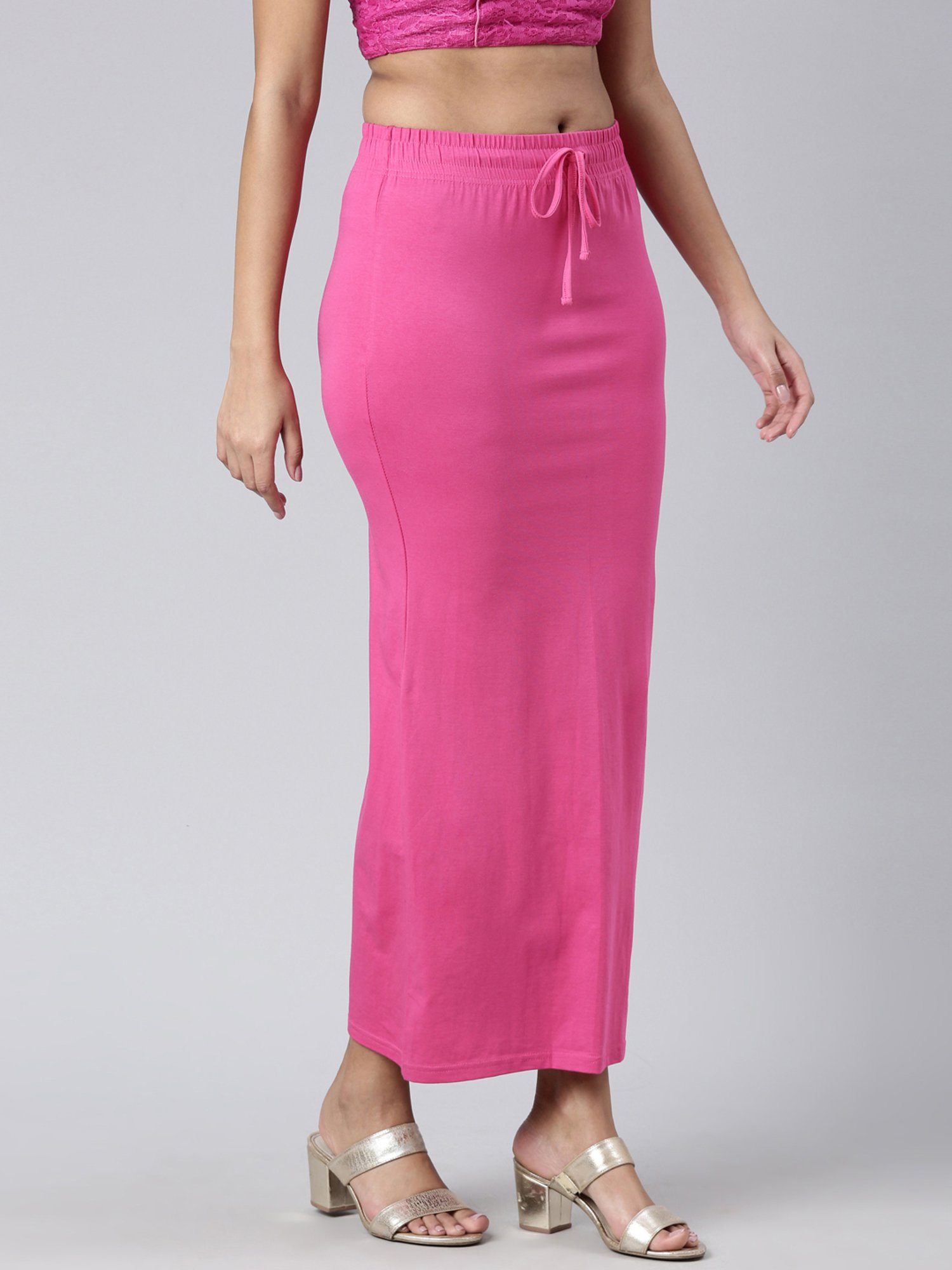 JCSS Pink Cotton Saree Shapewear