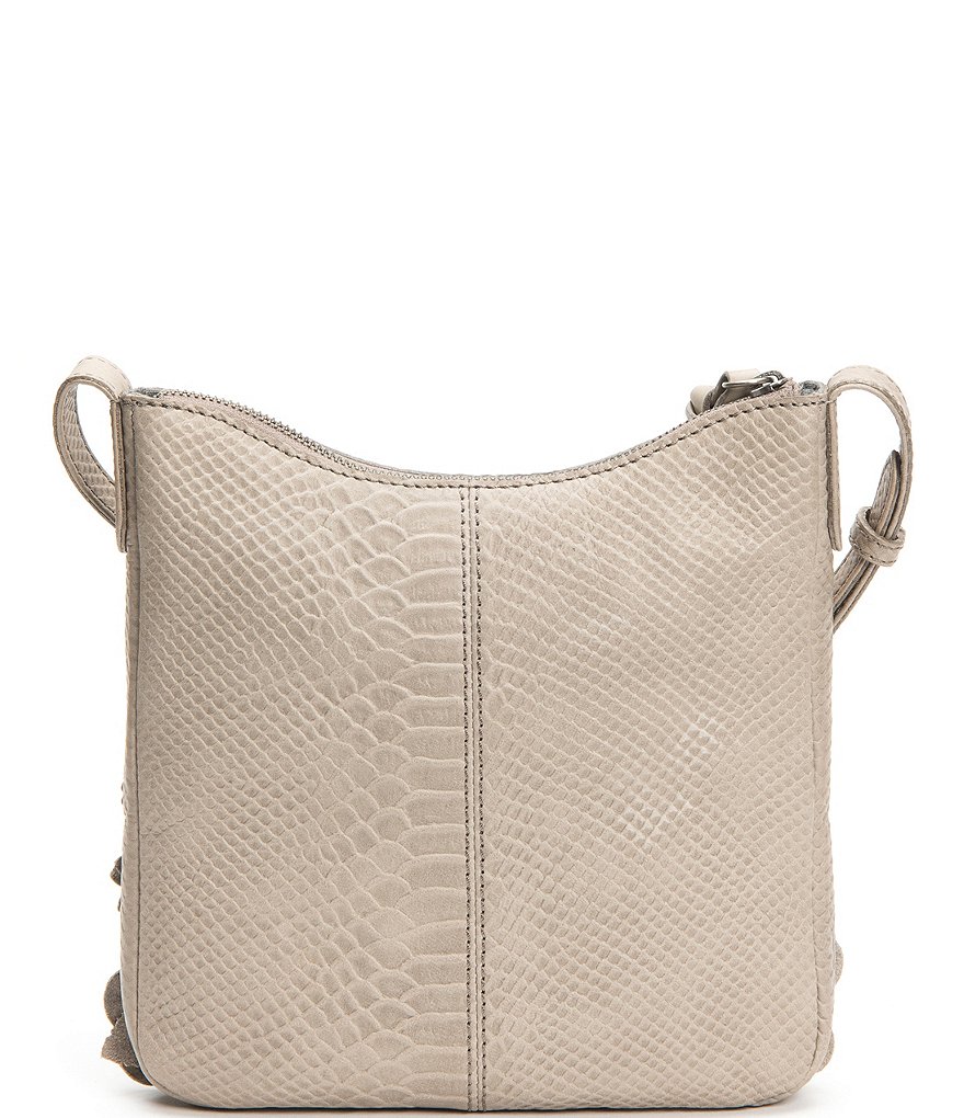 Frye Melissa Floral Swingpack Snake Embossed Leather Crossbody Bag