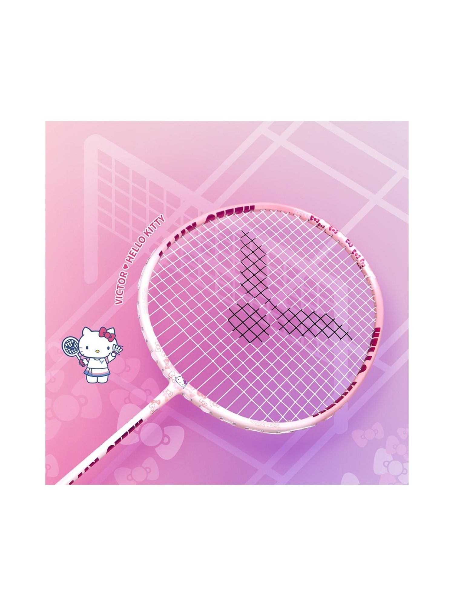 VICTOR HELLO KITTY DriveX Badminton Racket (Pink) Size - 4U