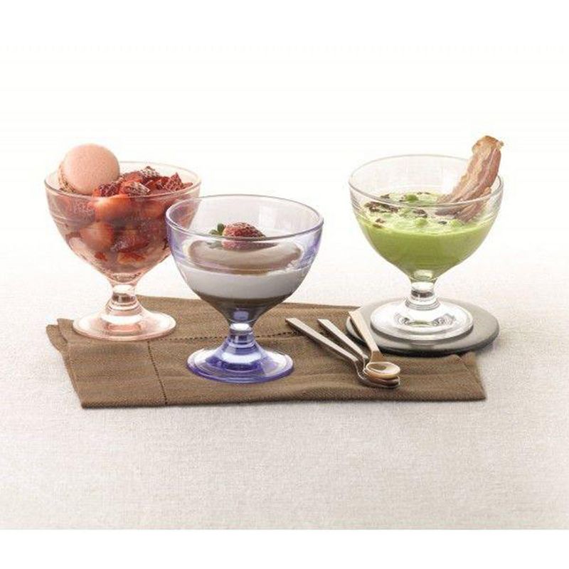 Duralex Gigogne 6 Piece Clear Tempered Glass 8.75 Ounce Ice Cream Dessert Serving Bowl Cup Set, Made in France (2 Pack)