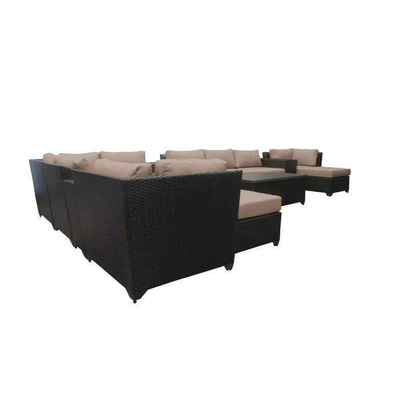 3pc Outdoor Wicker Conversation Set with Sofa Chairs & Table - Crestlive Products