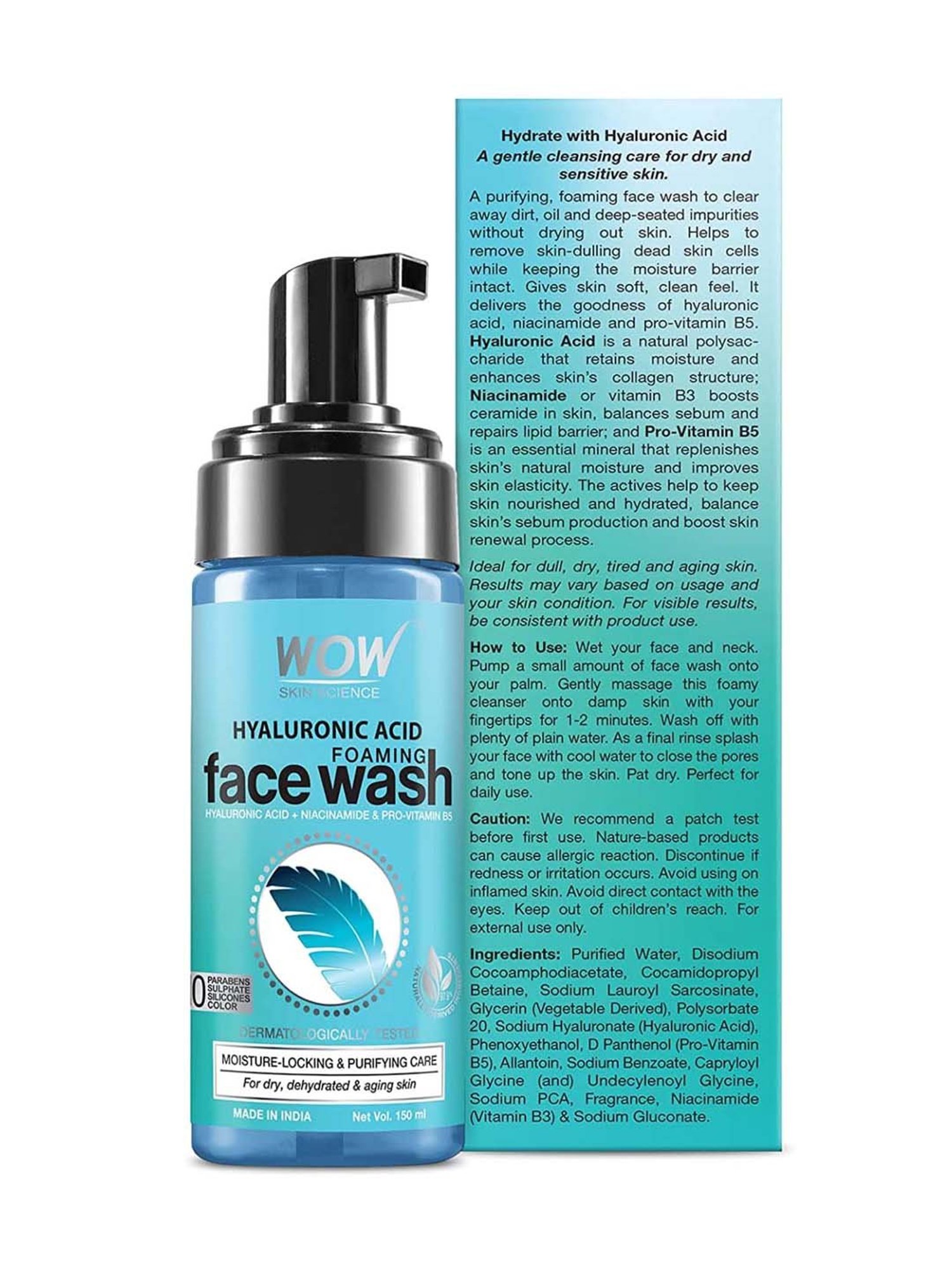 WOW Skin Science Hyaluronic Acid Foaming Face Wash - 150 ml