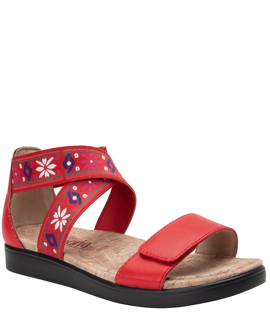 Alegria Lucia Floral Print Ankle Strap Flat Sandals