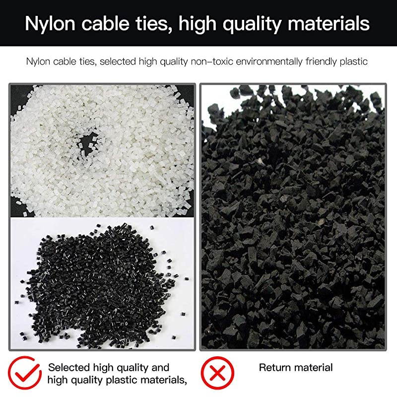 Zip Ties Nylon Self Locking Heavy Duty Wire Ties 8 inch 100 Pieces Black