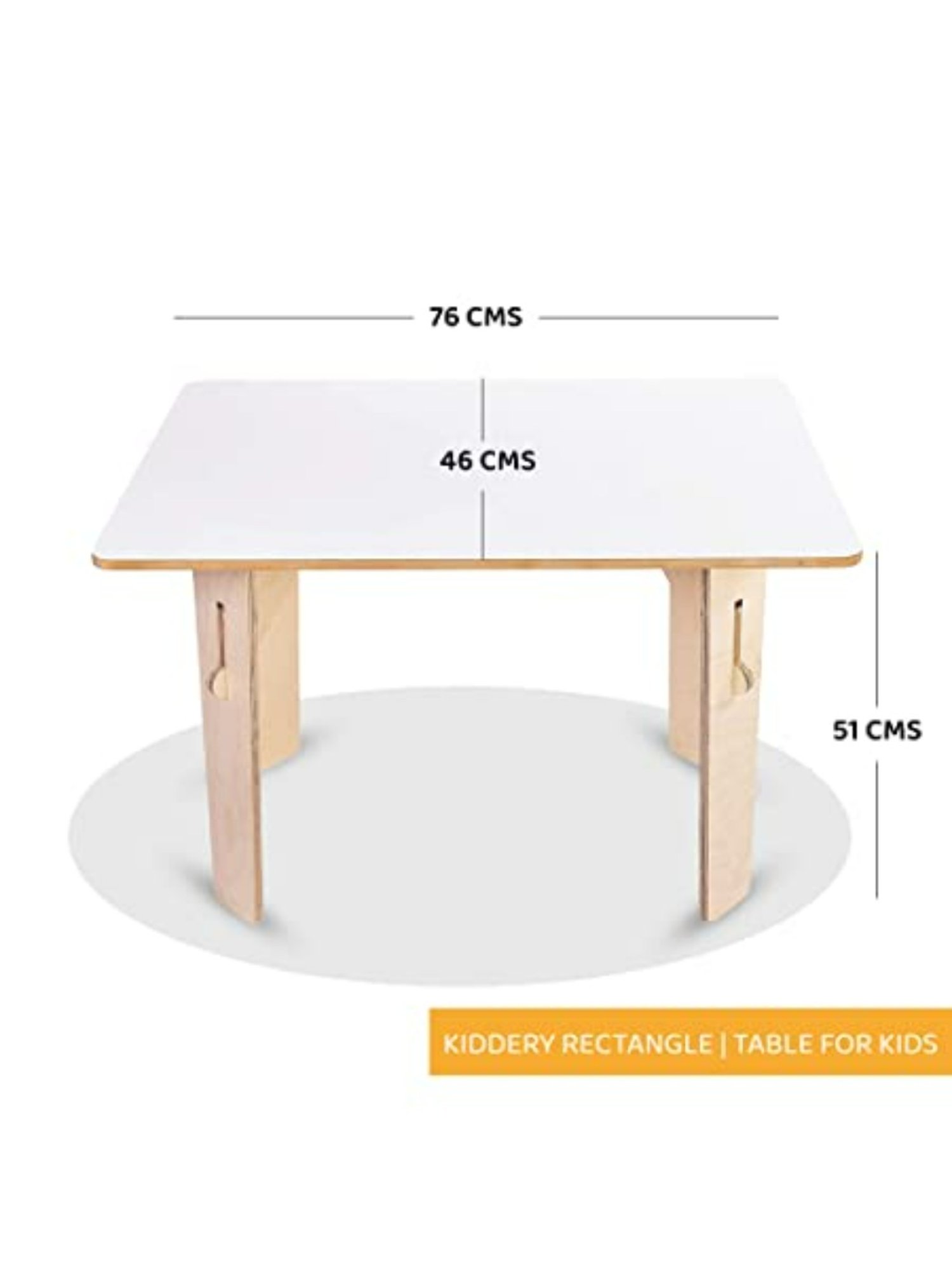Kiddery White Montessori Inspired Rectangle Wooden Table for Kids (Age 3-8 years)