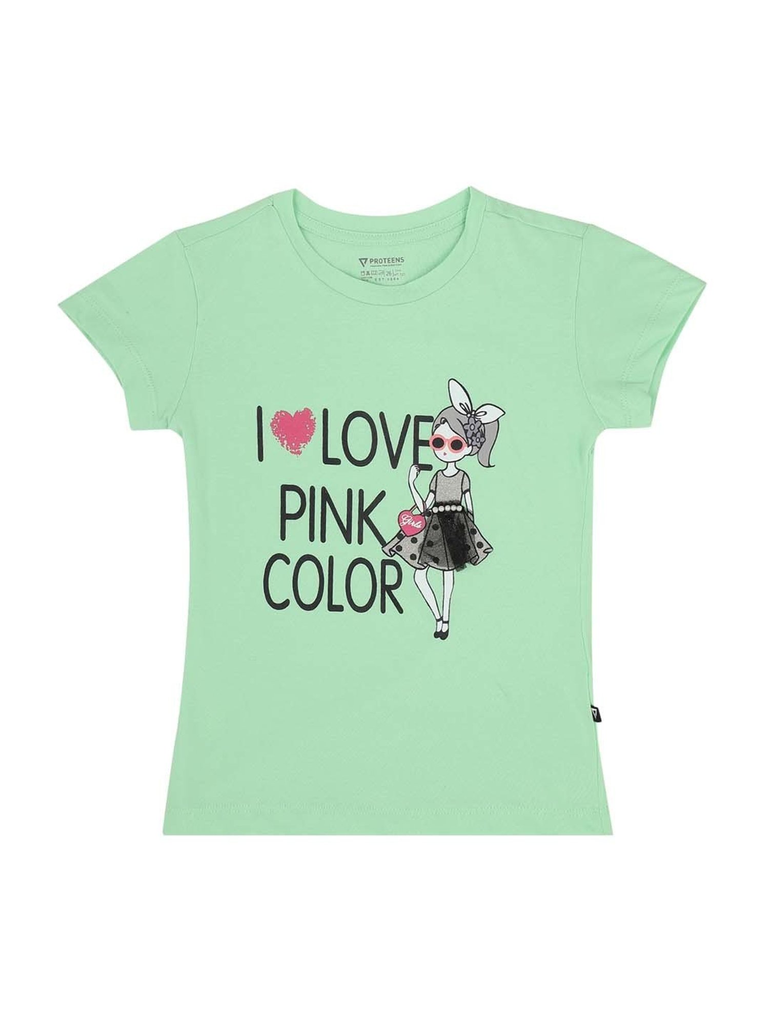 Proteens Kids Green Cotton Printed T-Shirt