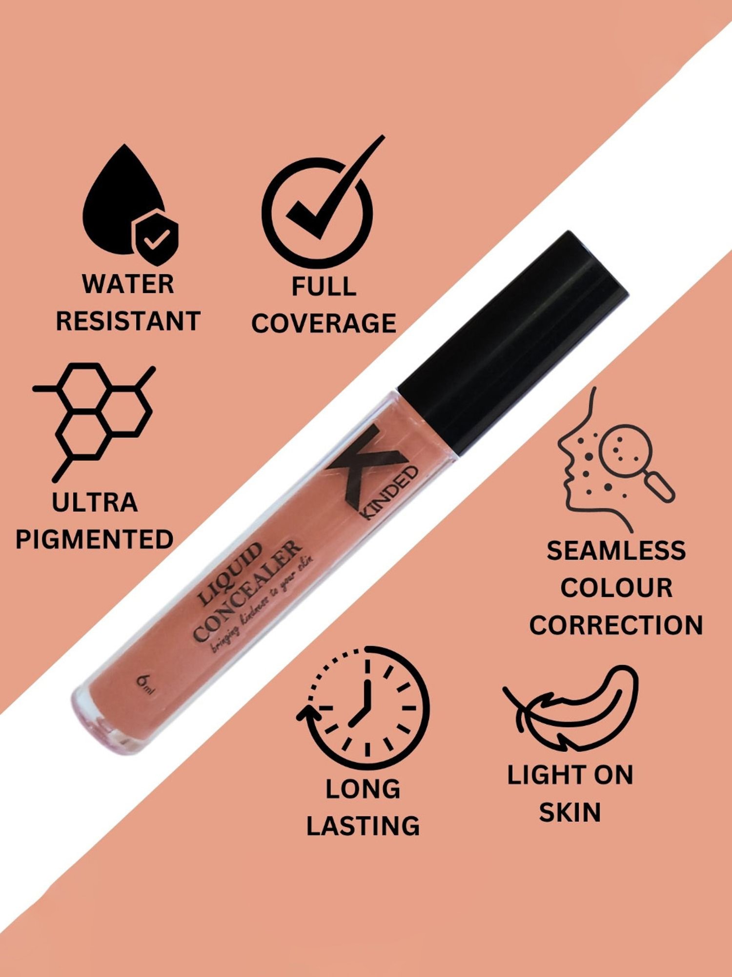 KINDED Liquid Concealer 05 Peachy Orange & 07 Contour Brown Combo