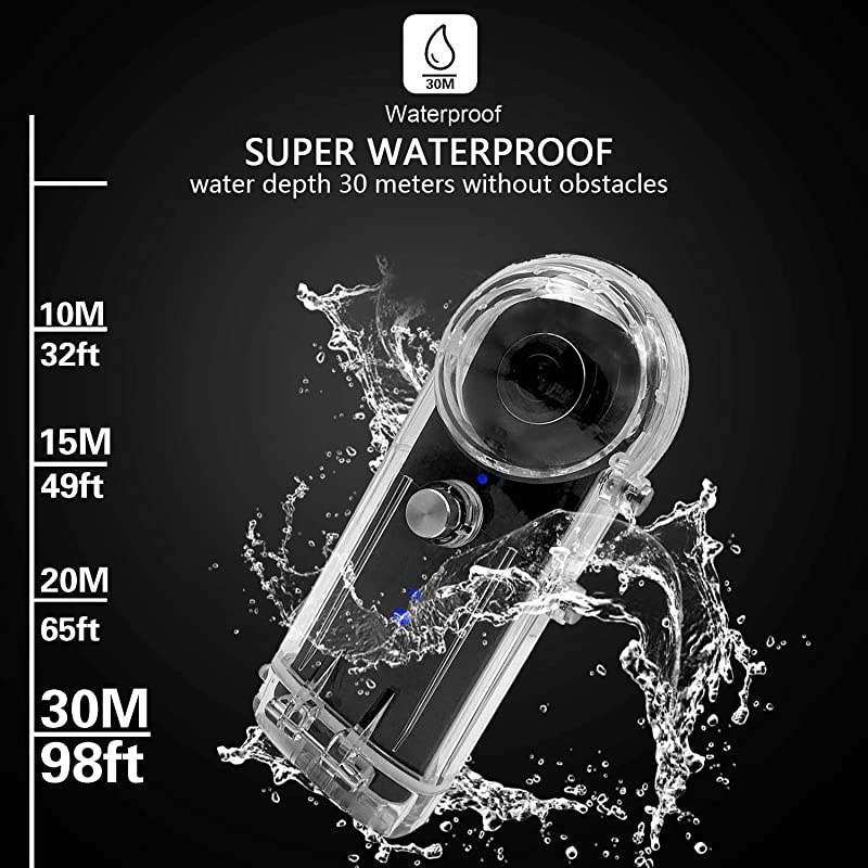 Housing Case for Ricoh Theta Spherical Cameras (V, S & SC) with Underwater Diving 30M Protective Shell Accessories