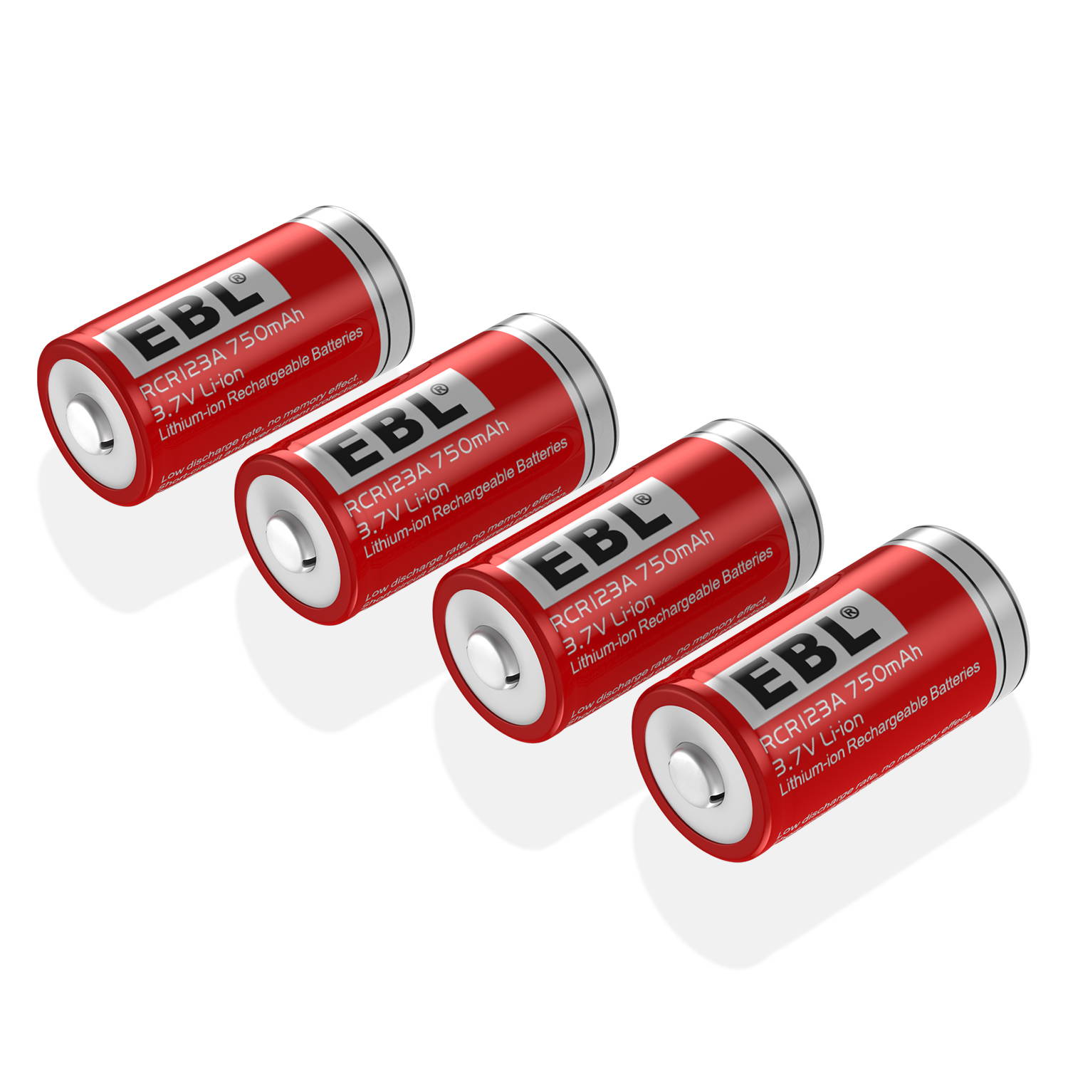 EBL 8 Pcs 16340 Battery 750mAh 3.7V BRC CR123A Li-ion Rechargeable Batteries for Flashlights