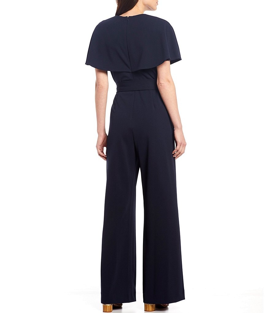 Alex Marie Beth Wrap Cape Sleeve Machine Washable Jumpsuit