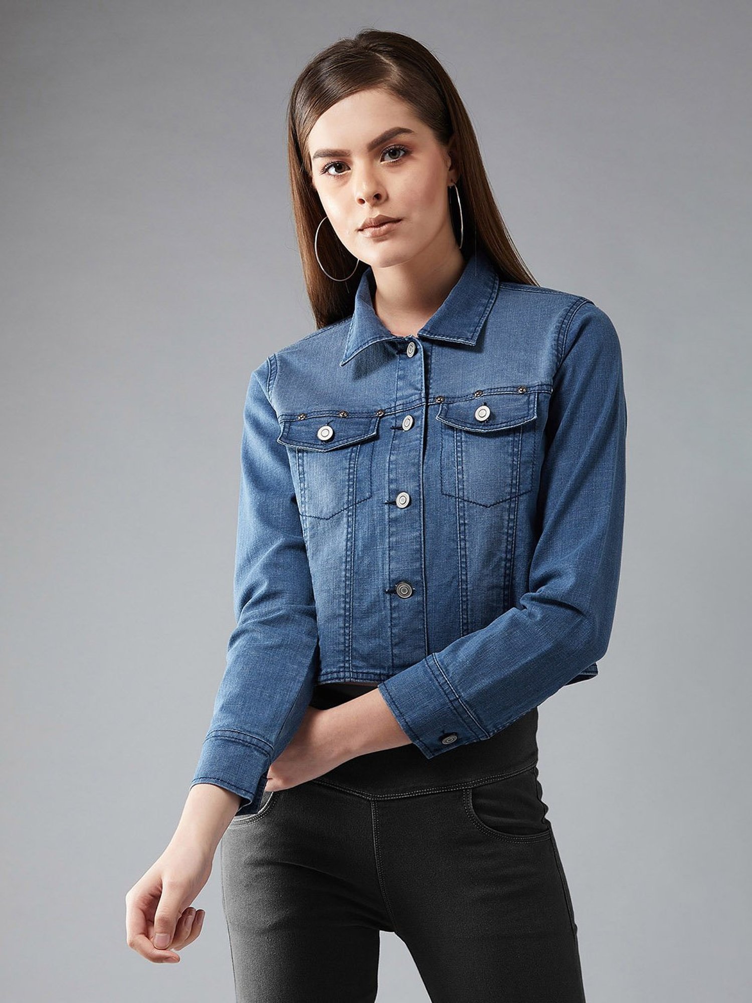 DOLCE CRUDO Navy Full Sleeves Jacket