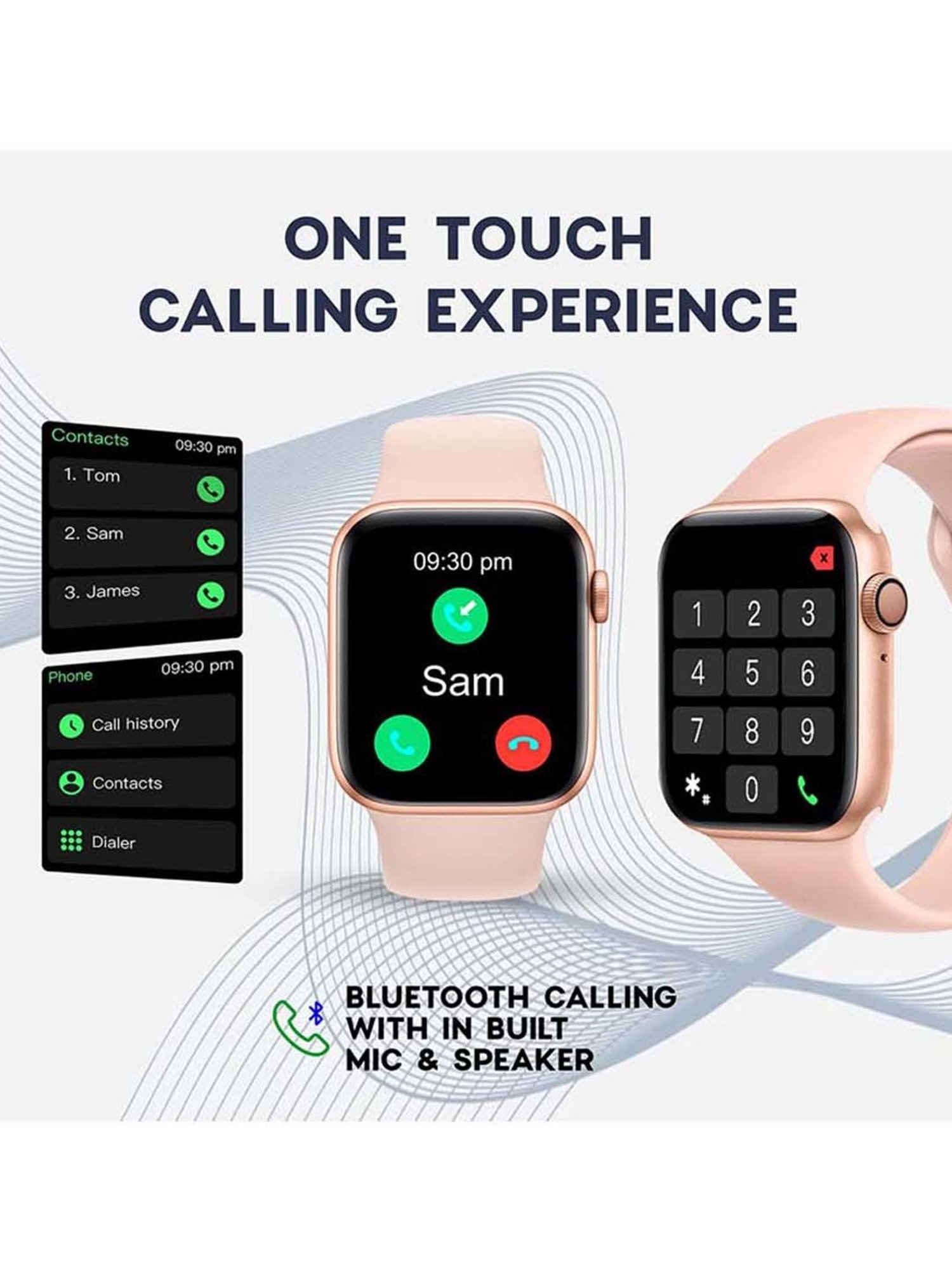 MAXX SX7 Pro Smart Watch with Bluetooth Calling (Free Size, Rose Gold)