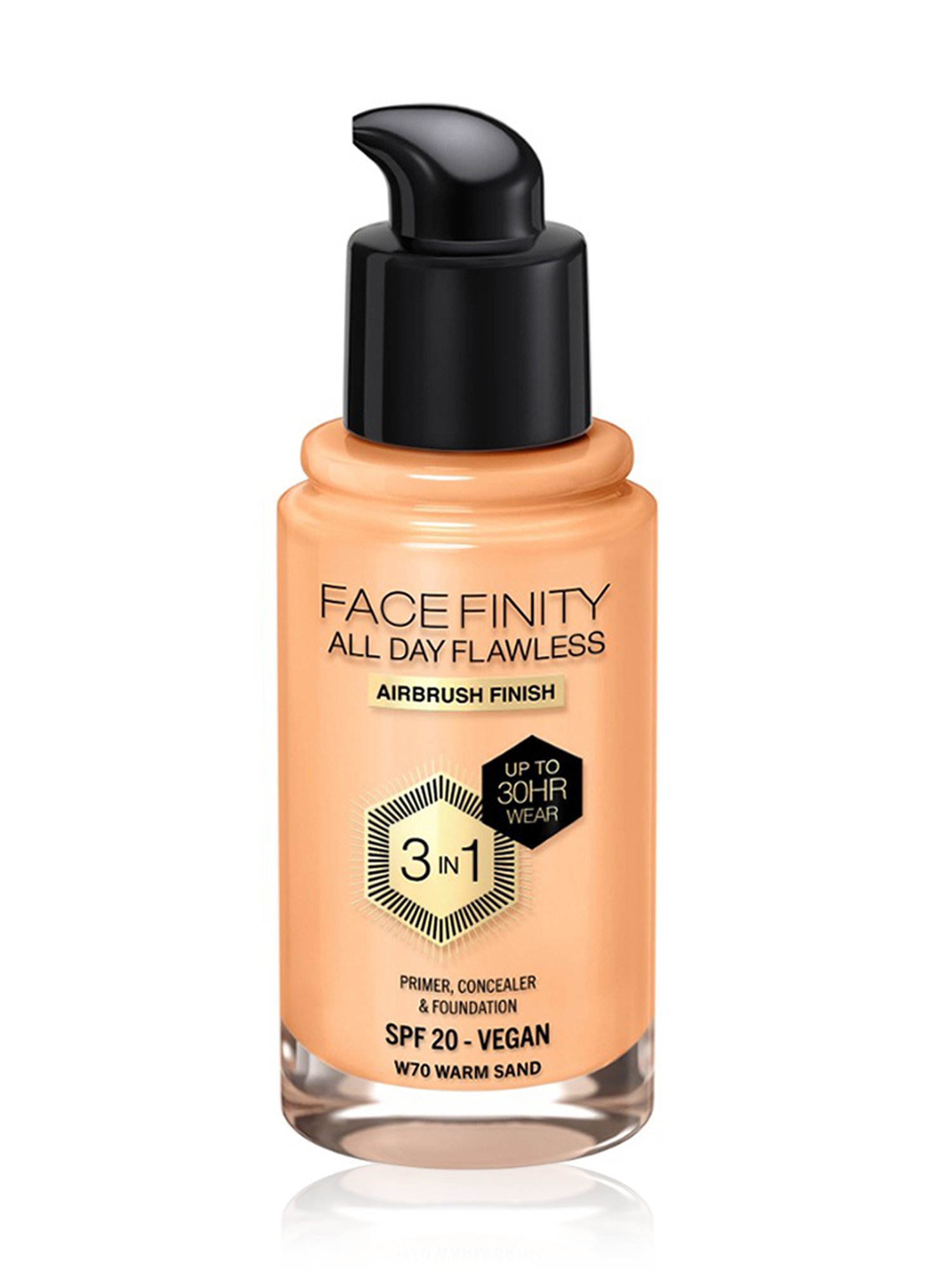 Max Factor Facefinity All Day Flawless 3 In 1 Foundation SPF 20 W70 Warm Sand - 30 ml