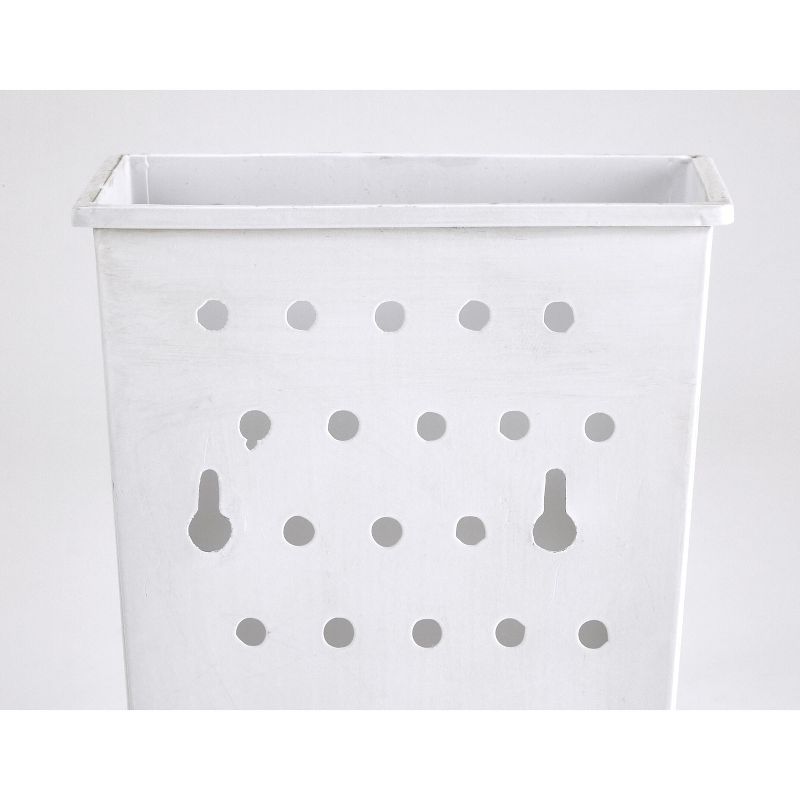 Lakeside Utensil Holder with Cheese Grater, Distressed Enamel Design