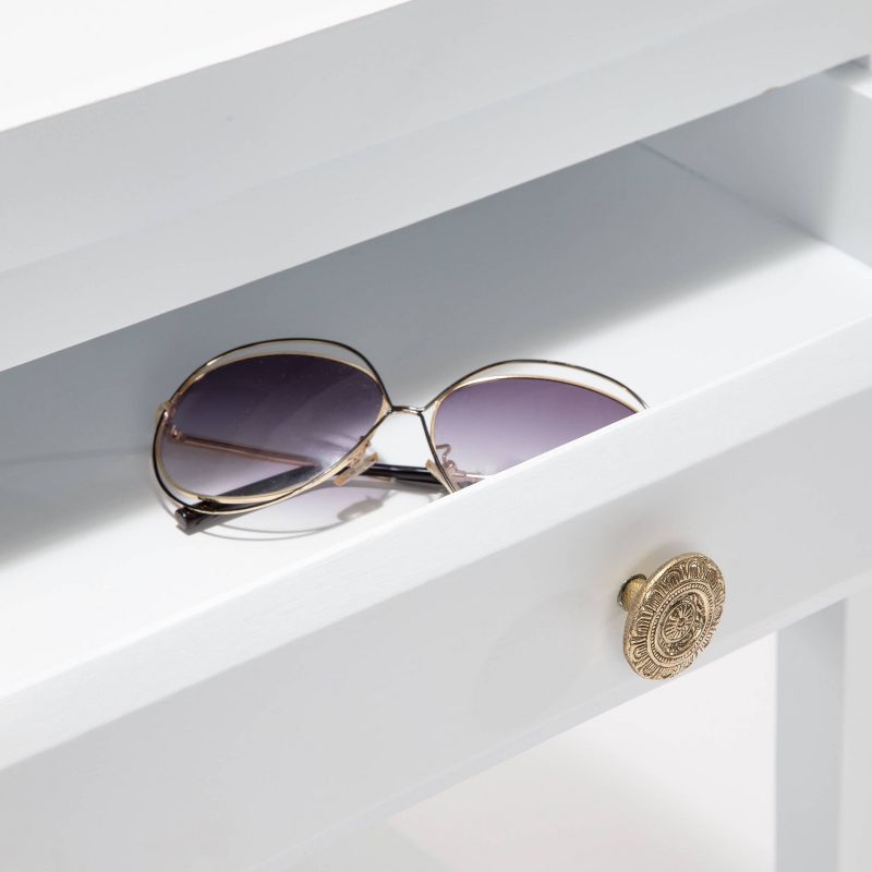 Hampton Side Table with Drawer White - Finch