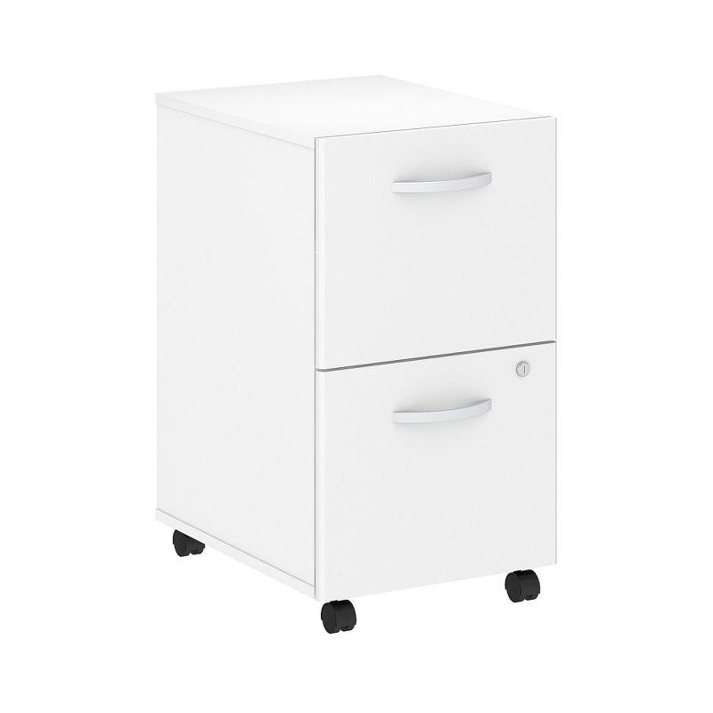 Bush Studio C White 16W 2 Drawer Mobile Pedestal - Assembled SCF116WHSU