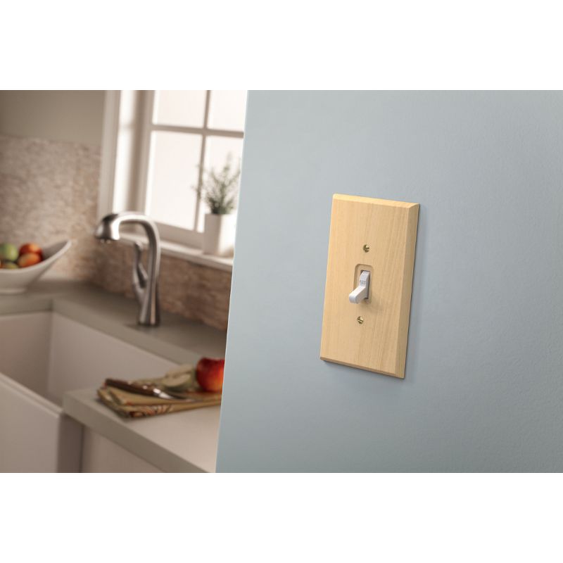 Franklin Brass Square Quad Decorator Wall Plate Unfinished Wood Brown