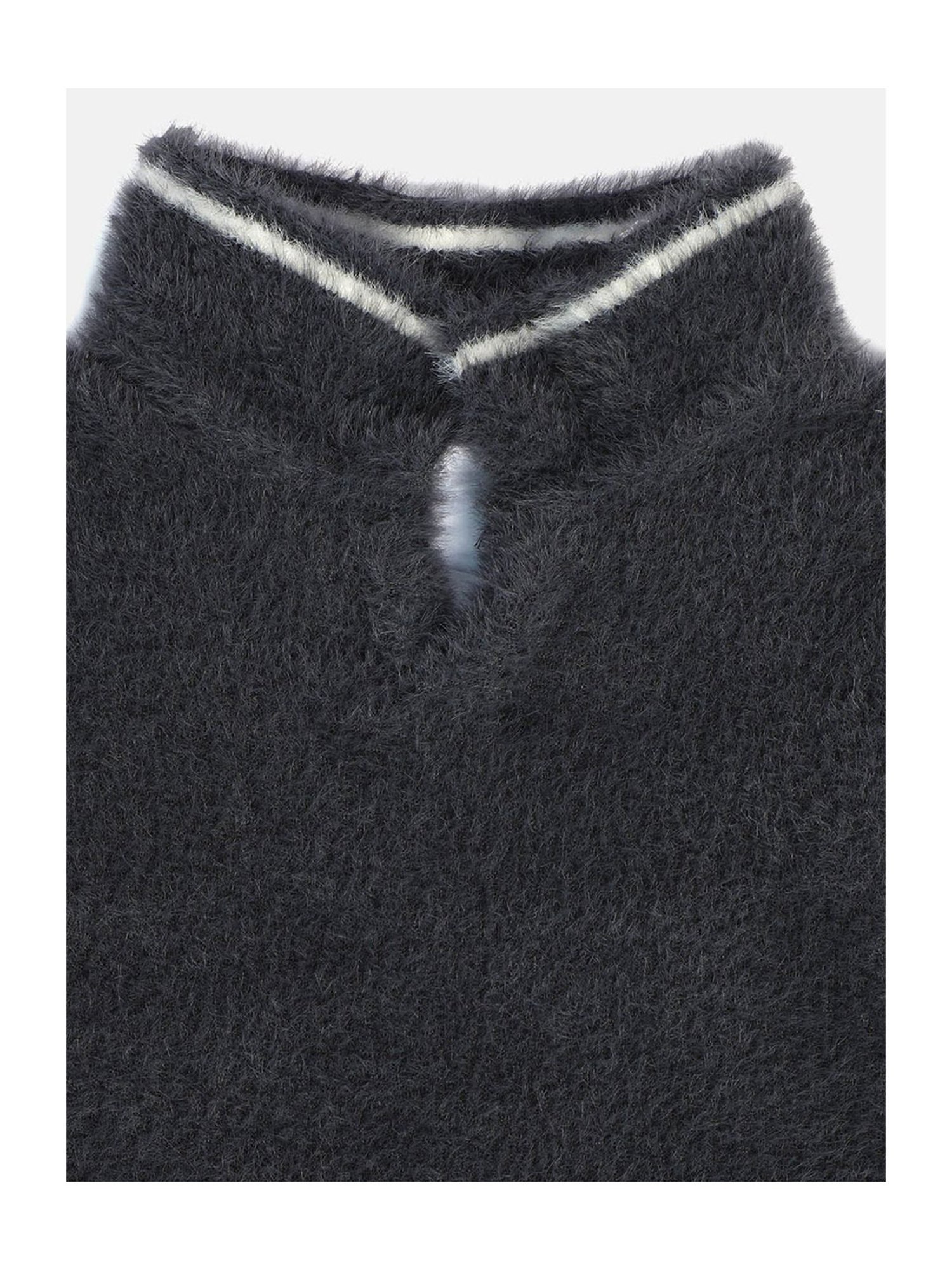 MINIKLUB Kids Grey Solid Full Sleeves Sweater