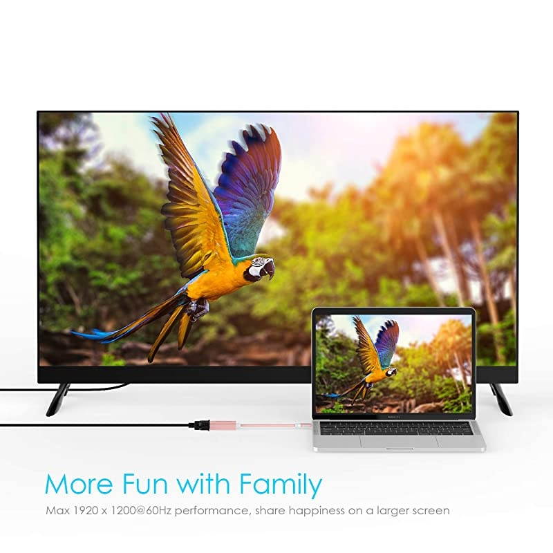 USB C to VGA Adapter Type C to VGA Cable Converter Compatible 20202016 MacBook Pro 131516 New iPad ProMac AirSurface Chromebook Samsung S20S10S9S8Note More CBCU606 Rose Gold