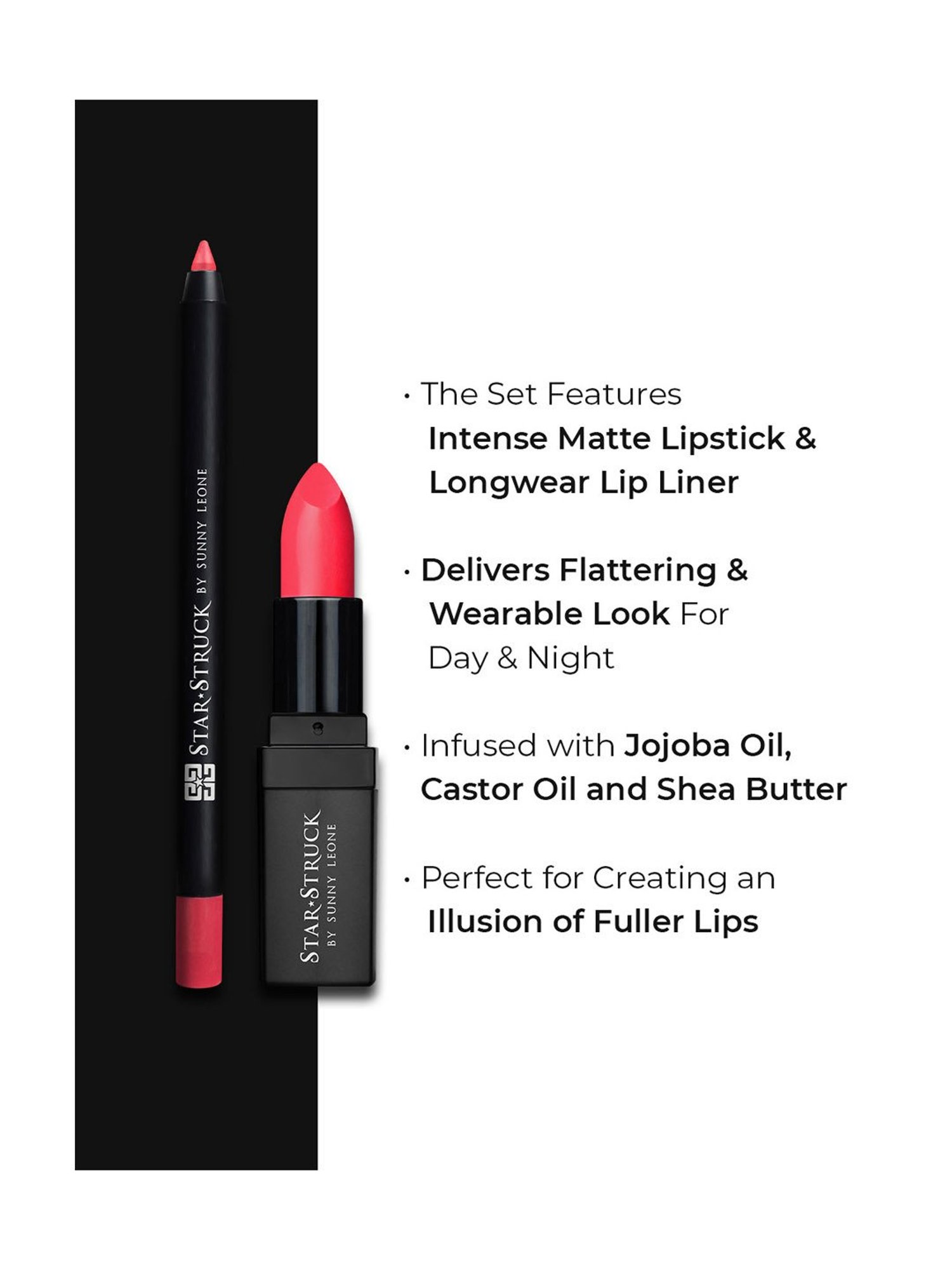 StarStruck By Sunny Leone Intense Matte Lip Color & Lip Liner Wild Cherry