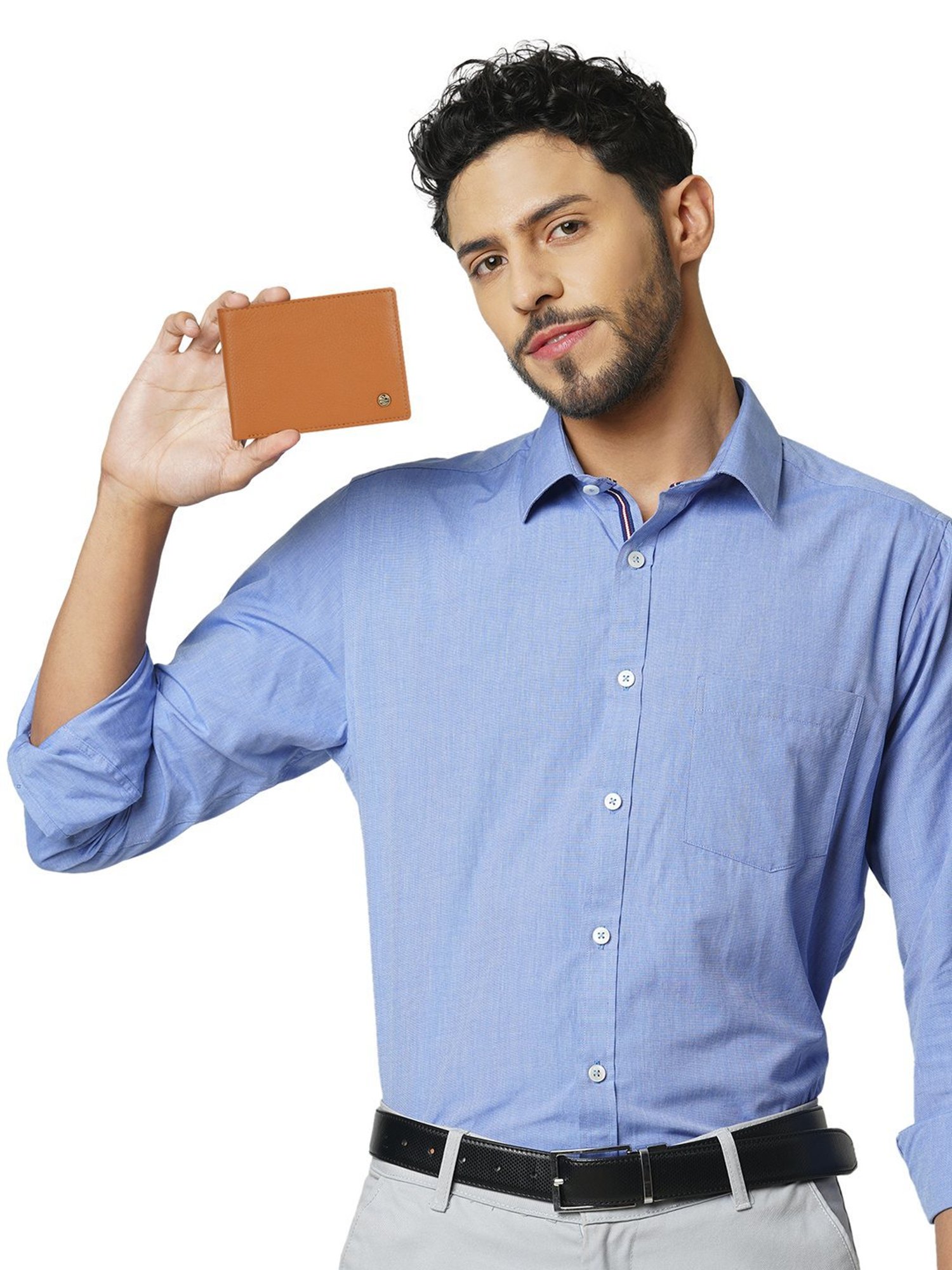 PERQUISITE Brown Casual Leather Bi-Fold Wallet for men