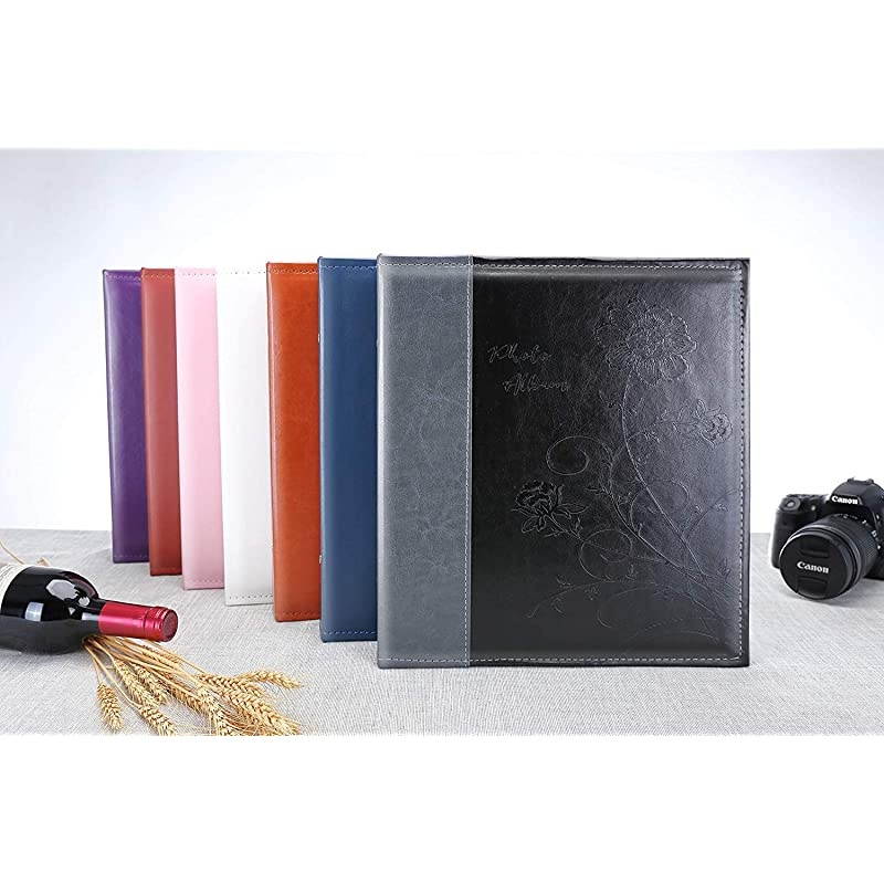 Photo Album 4x6 1000 Photos, Large Capacity Wedding Family Leather Cover Picture Albums Holds Horizontal and Vertical 4x6 Photos with Black Pages(White)
