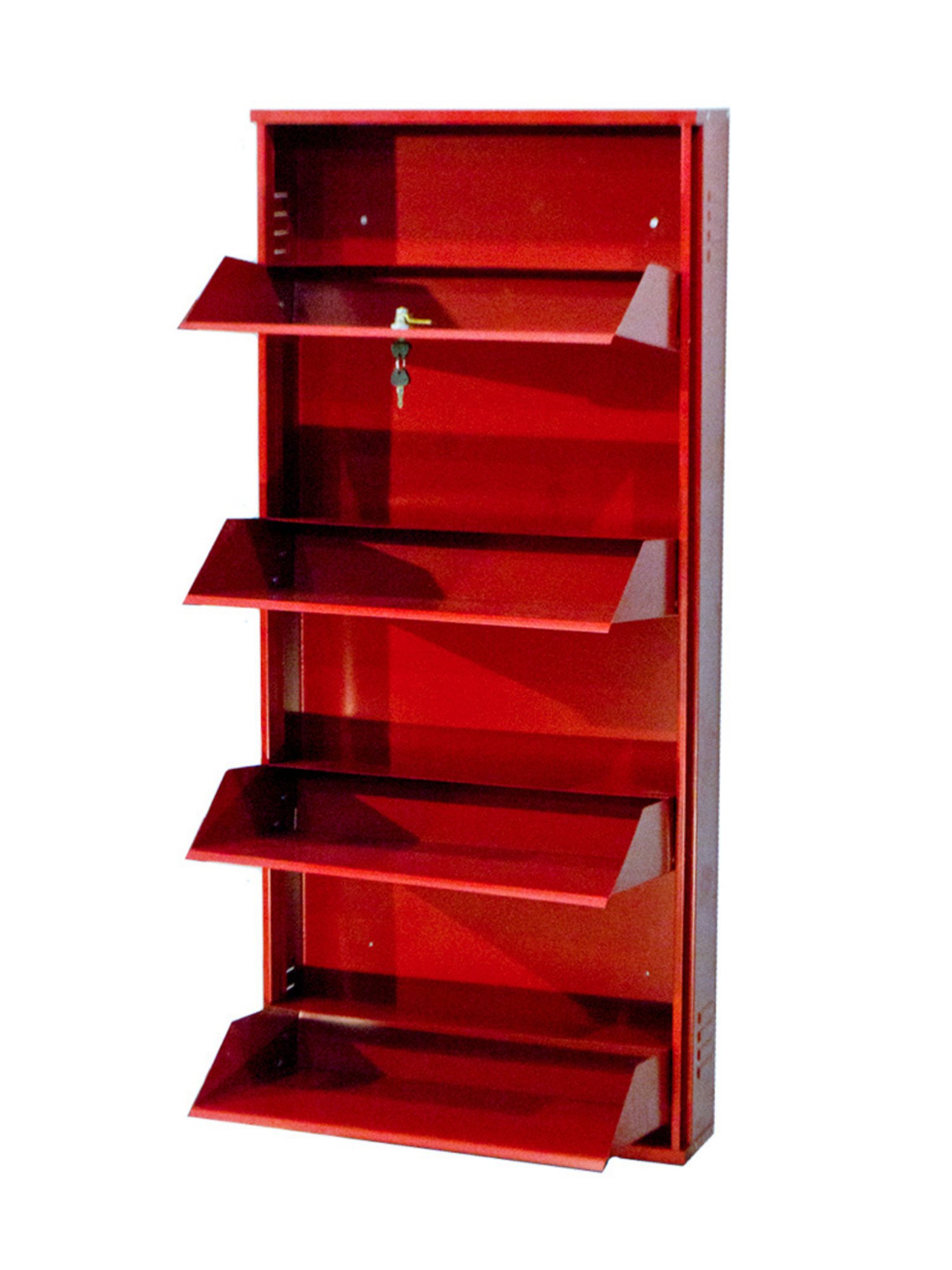 Delite Kom Metal Shoe Rack - 24" 10 Shelf, Double Decker, Ivory, PowderCoat, Wall Mount, DIY