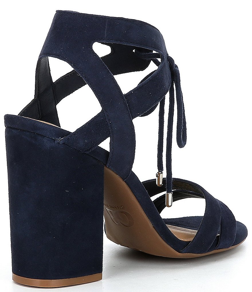 GB After-Hours Suede Strappy Block Heel Sandals