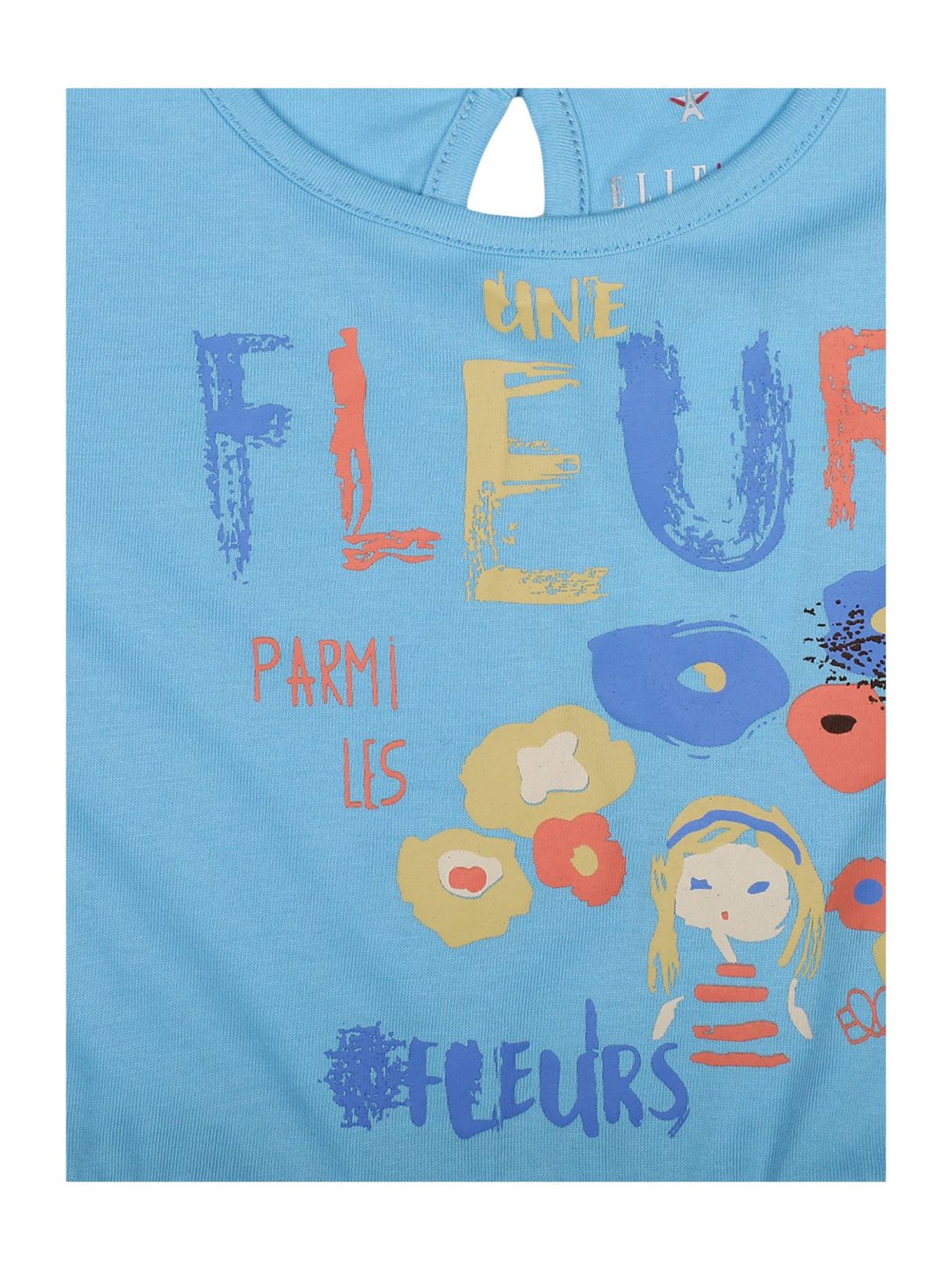 Elle Kids Blue Cotton Striped Dress