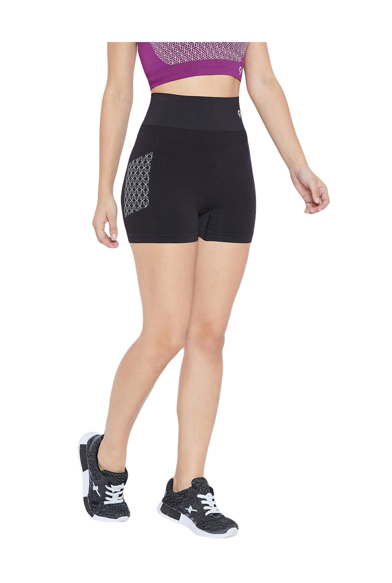 C9 Black Regular Fit Sports Shorts
