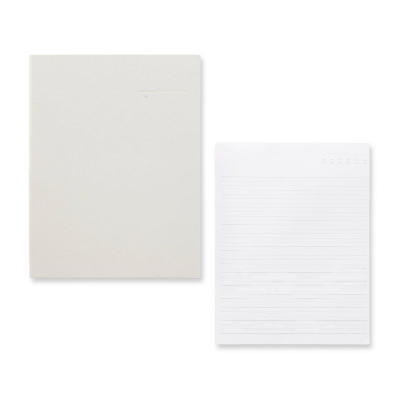 Pad Folio with Clip and Paper Pad Gray - Good Office Day