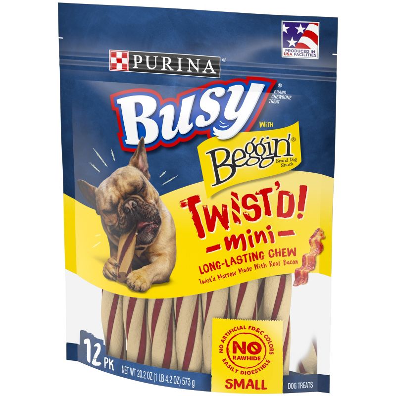Purina Busy with Beggin'  Small Breed Chewy Dog Treats Twist'd Mini - 12ct Pouch