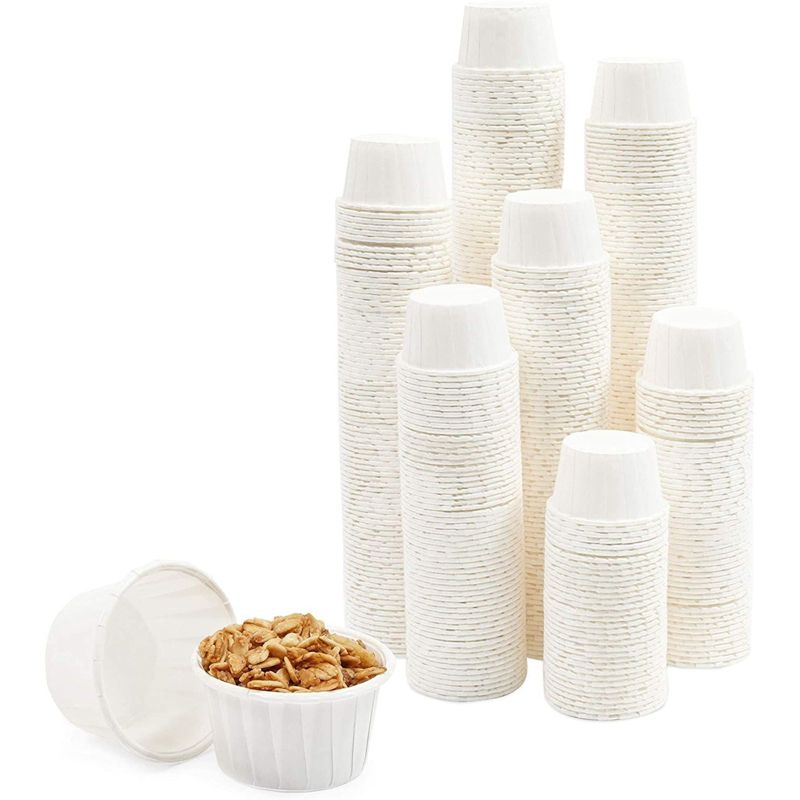 Stockroom Plus 500 Pack White Paper Souffle Cups, 2 oz Portions for Condiments, Samples