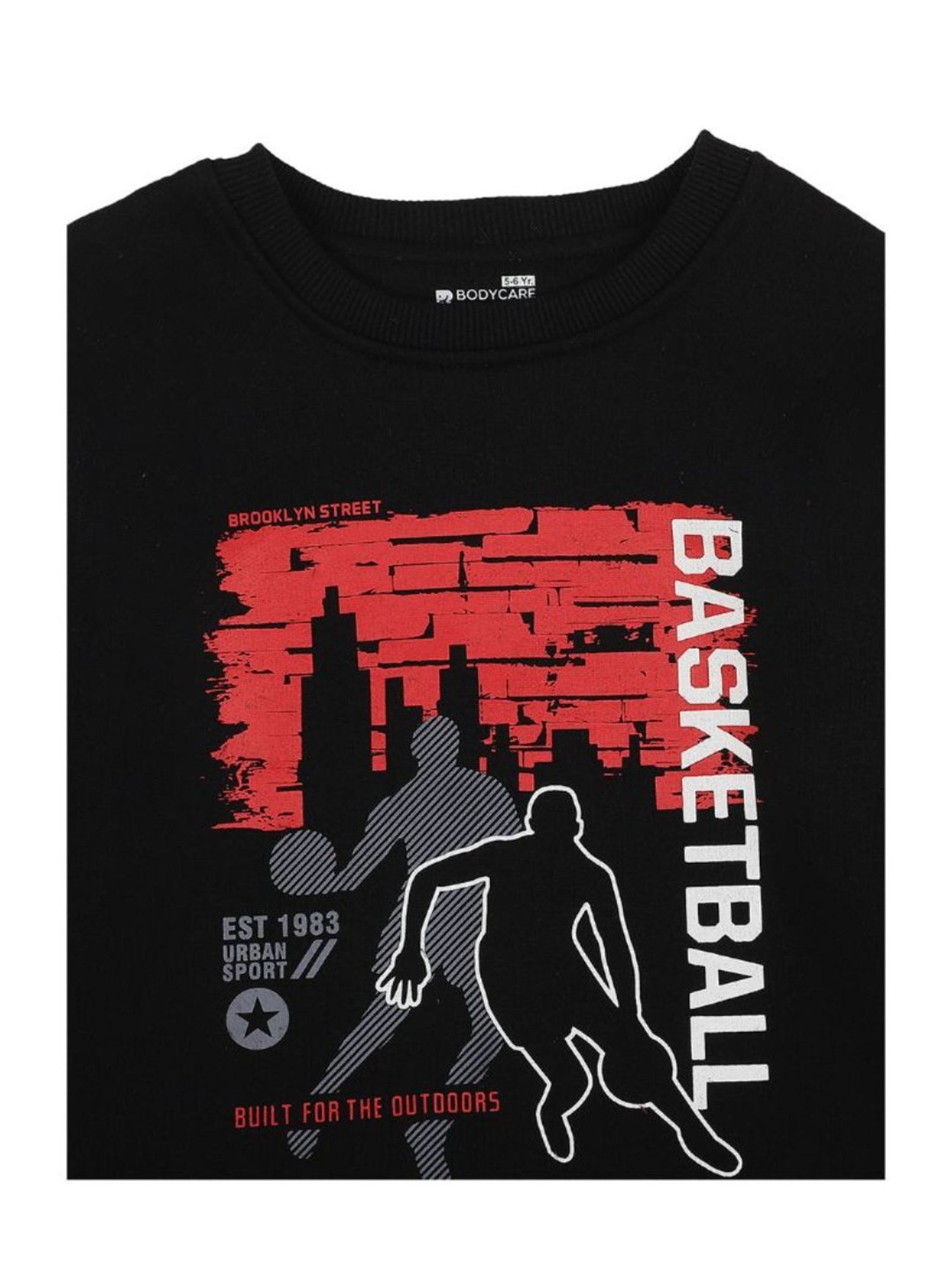 Proteens Kids Black Printed Full Sleeves Sweatshirt