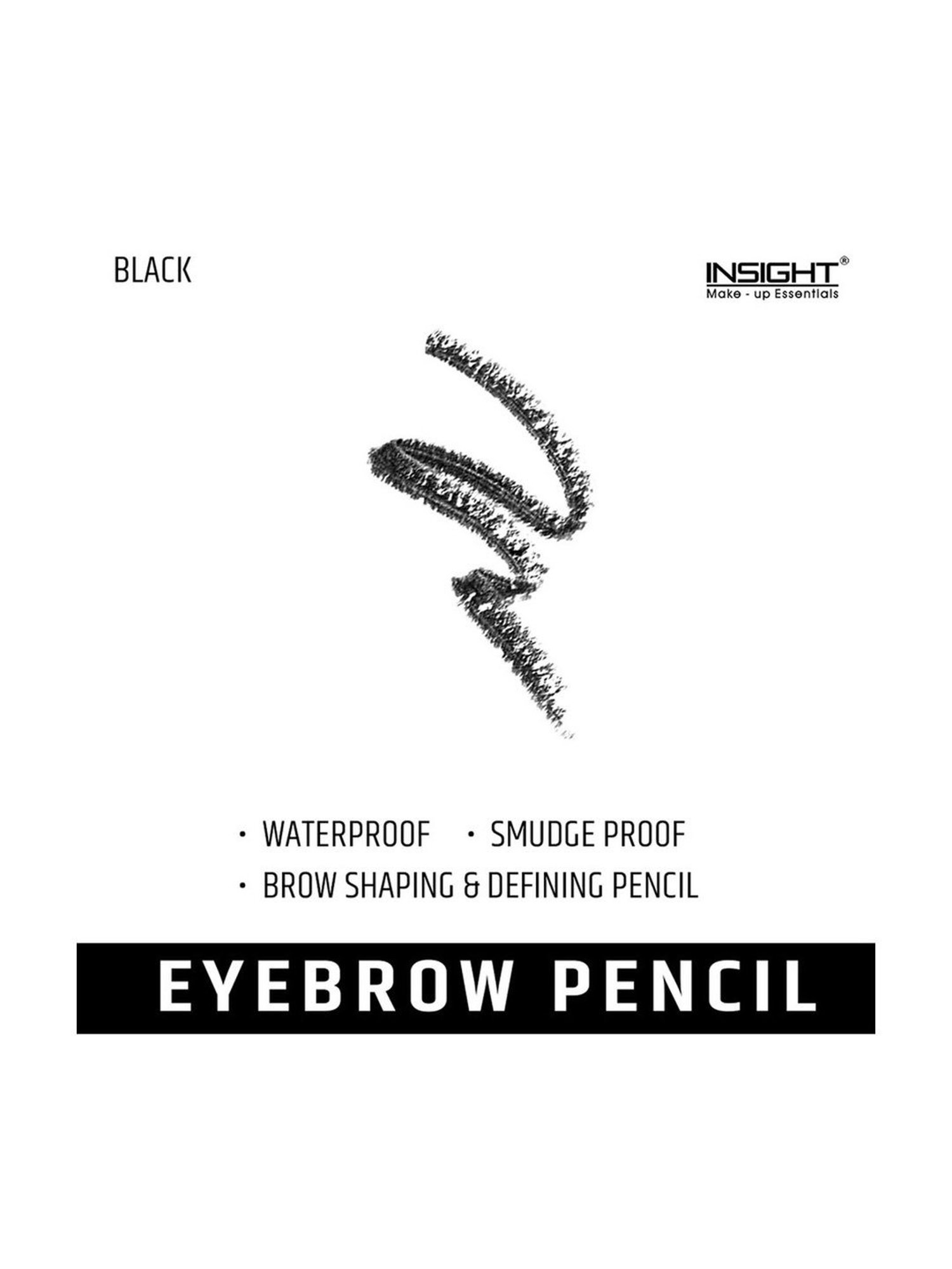 Insight Smudge Free Eyebrow Pencil Black EP-BK - 0.5 gm