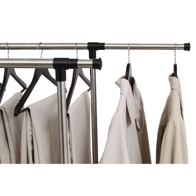 Greenway Stainless Steel Collapsible Double Bar Garment Rack