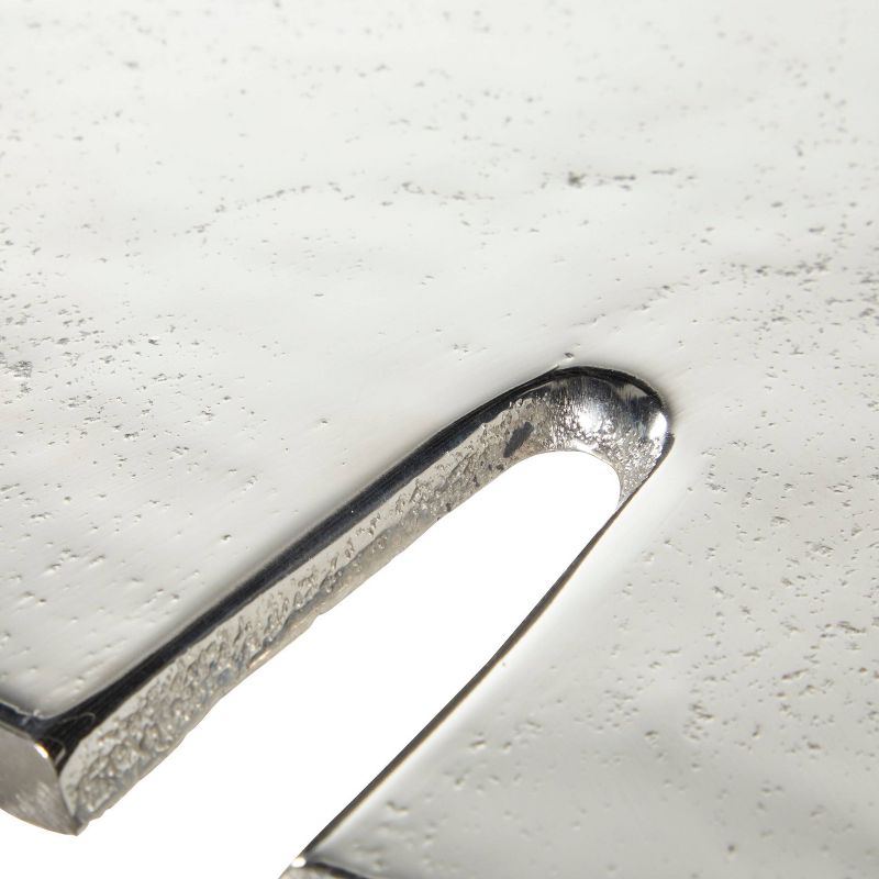 Side Table Round Aluminum Silver - Olivia & May