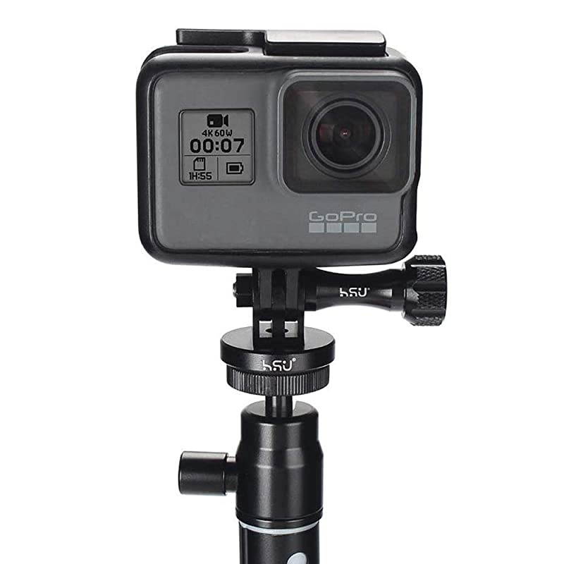 Alloy Metal GoPro Tripod/Monopod Mount with Thumbscrew for GoPro Hero 9, 8, 7, 6, 5, 4, 3+, 3, 2, 1 HD, AKASO Campark and Other Action Cameras (Black)