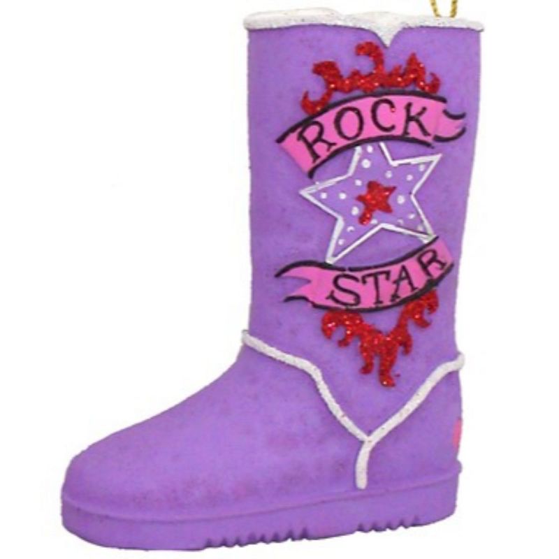 Kurt S. Adler 3.75" Fashion Avenue "Rock Star" Boot Christmas Ornament - Purple